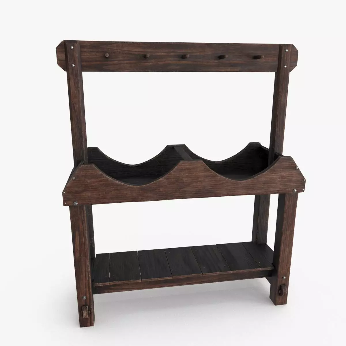 Floorstanding Barrel Stand Low-poly 3D model