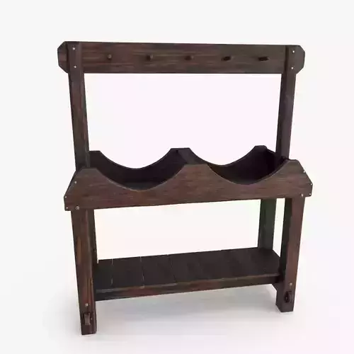 Floorstanding  Barrel Stand Low-poly 3D model