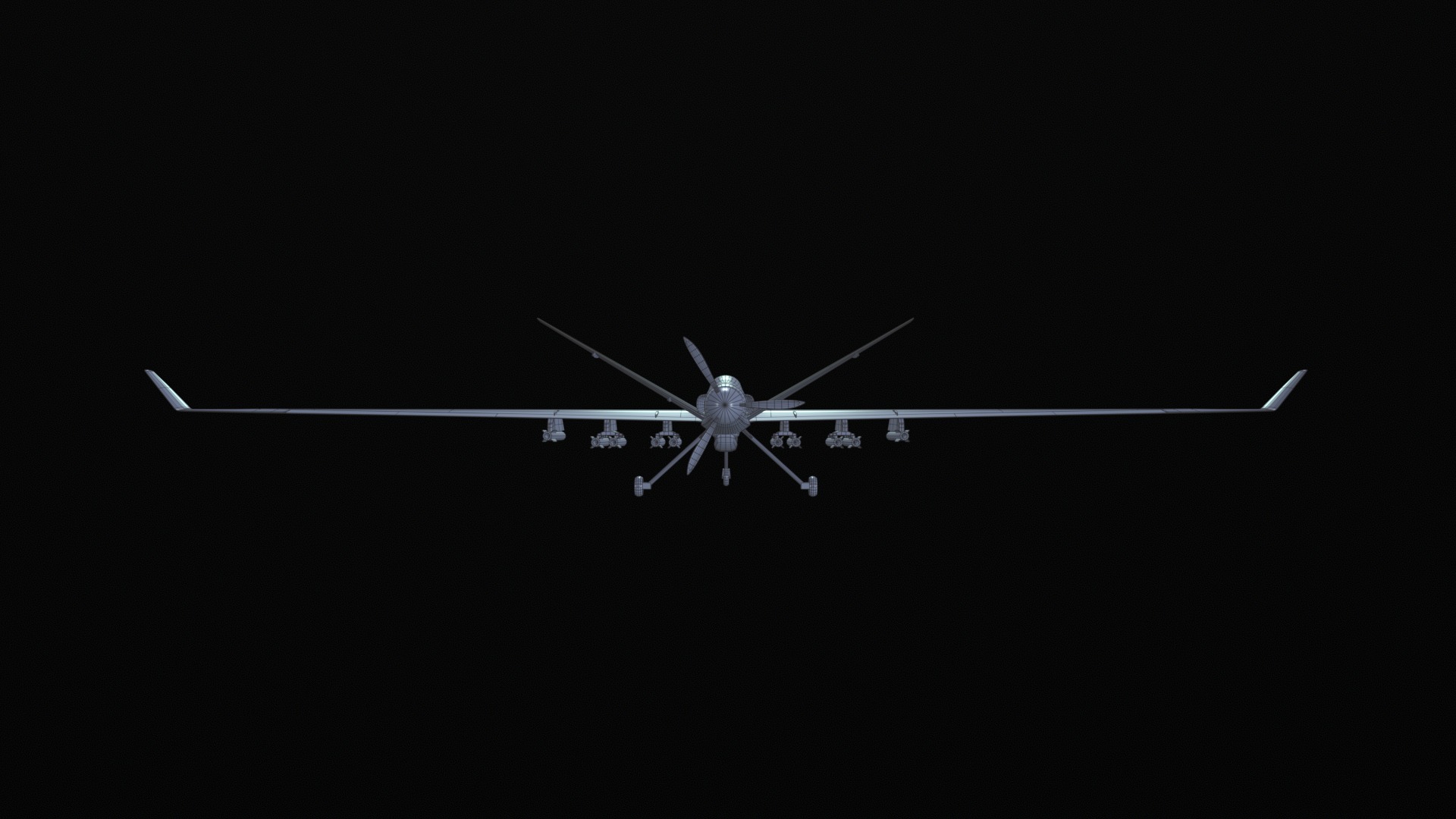 Asset - Army - UAV Wing Loong ll - 3D MODEL Low-poly Low-poly 3D model_14