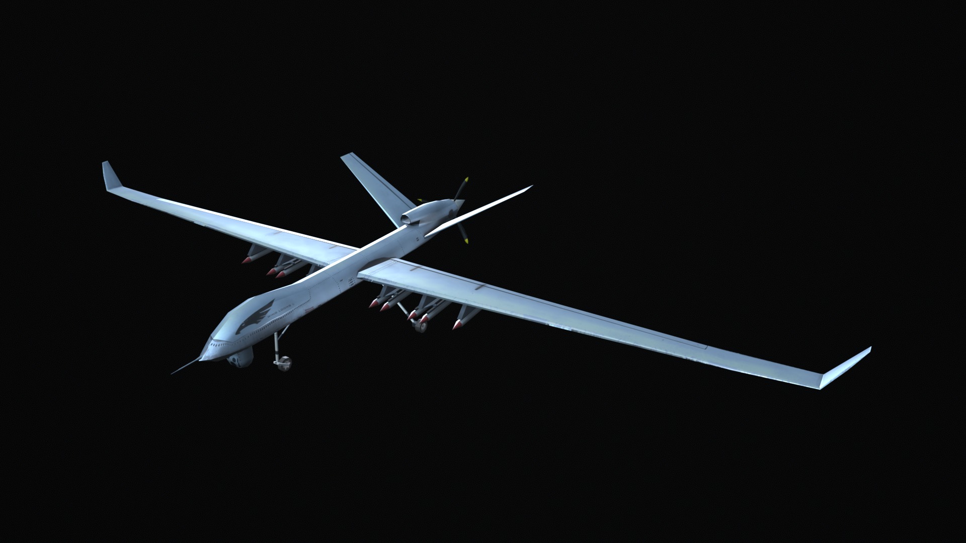 Asset - Army - UAV Wing Loong ll - 3D MODEL Low-poly Low-poly 3D model_36