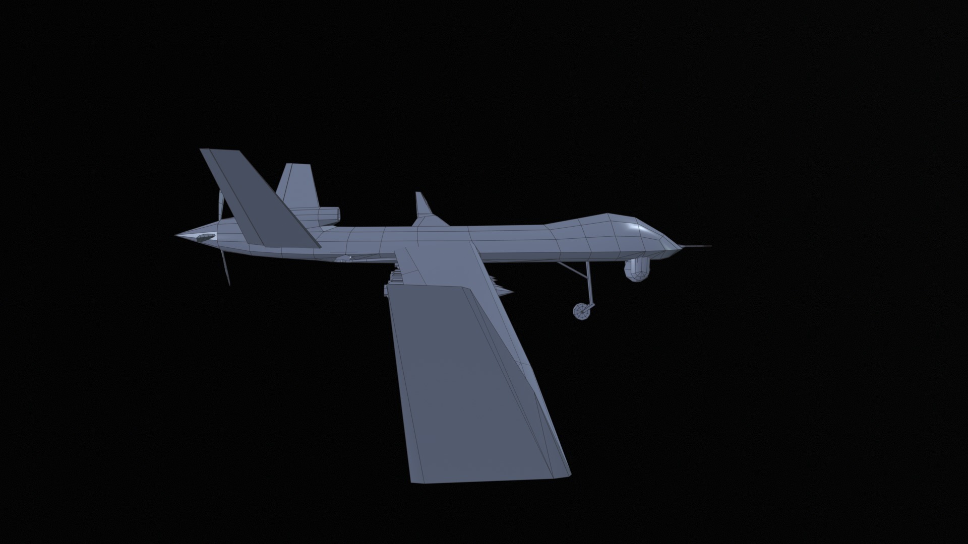 Asset - Army - UAV Wing Loong ll - 3D MODEL Low-poly Low-poly 3D model_43