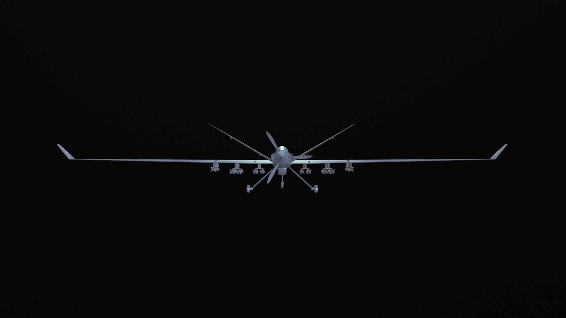 Asset - Army - UAV Wing Loong ll - 3D MODEL Low-poly Low-poly 3D model_34