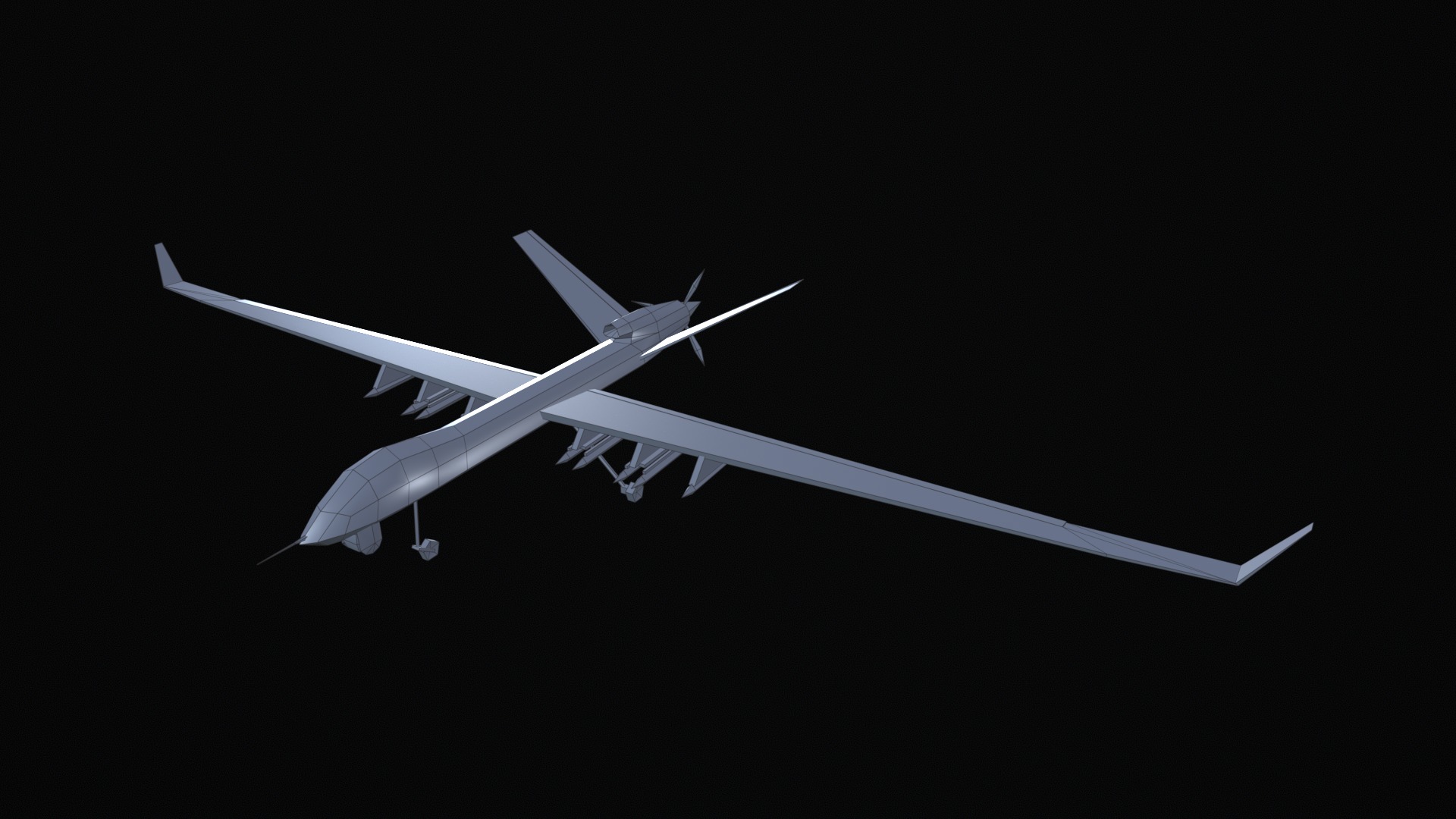 Asset - Army - UAV Wing Loong ll - 3D MODEL Low-poly Low-poly 3D model_51