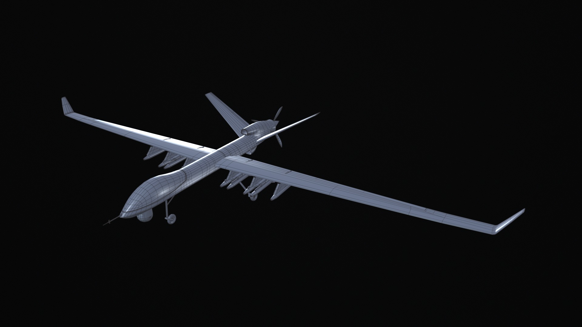 Asset - Army - UAV Wing Loong ll - 3D MODEL Low-poly Low-poly 3D model_11