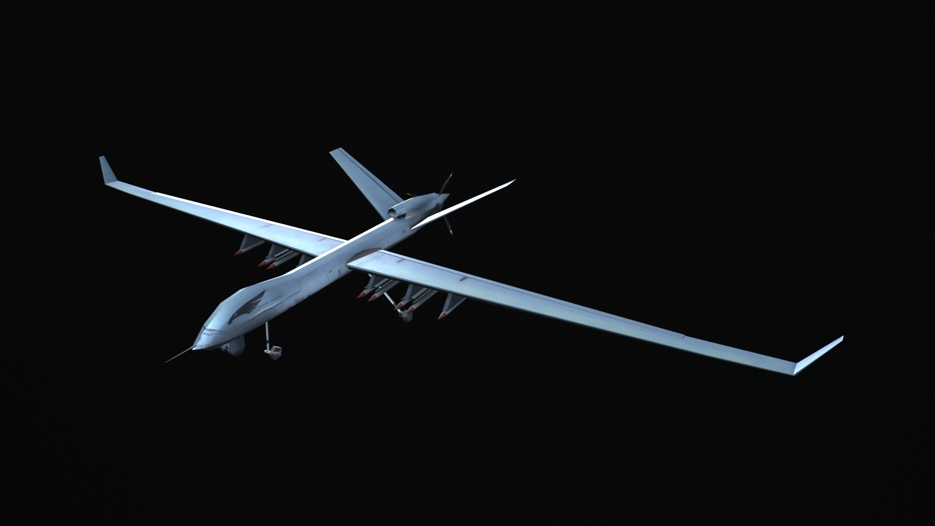 Asset - Army - UAV Wing Loong ll - 3D MODEL Low-poly Low-poly 3D model_46