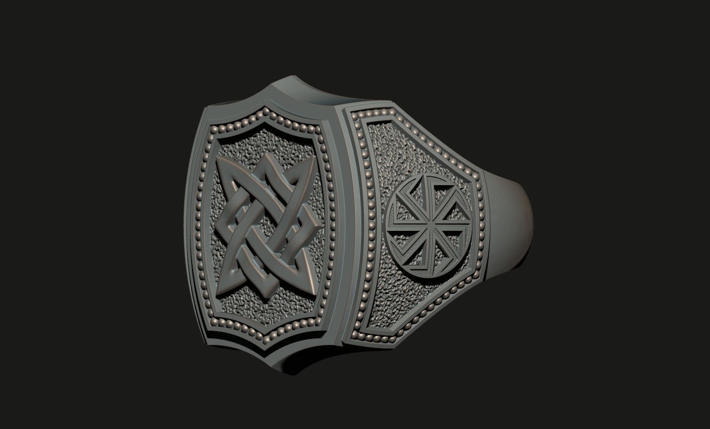 A MAN S RING WITH SLAVIC SYMBOLS Printable Model 3D print model_9