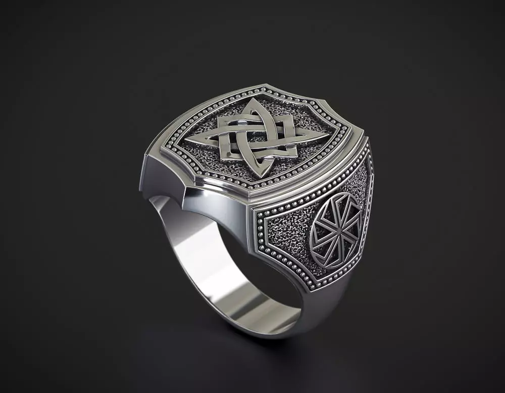 A MAN S RING WITH SLAVIC SYMBOLS Printable Model 3D print model_0