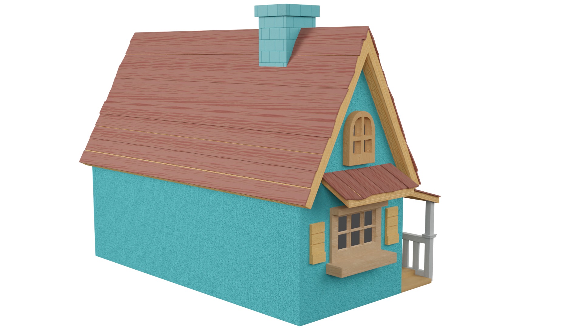 Cartoon House 3D model_6