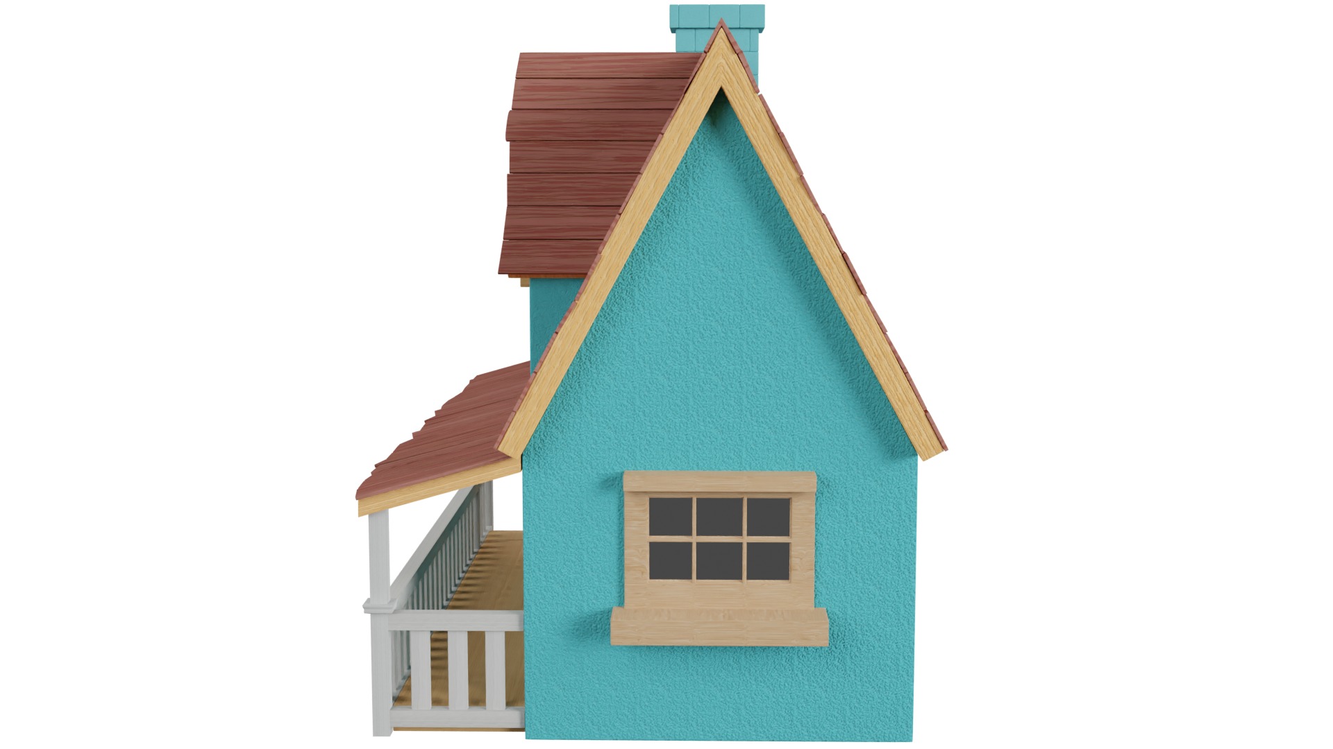Cartoon House 3D model_3