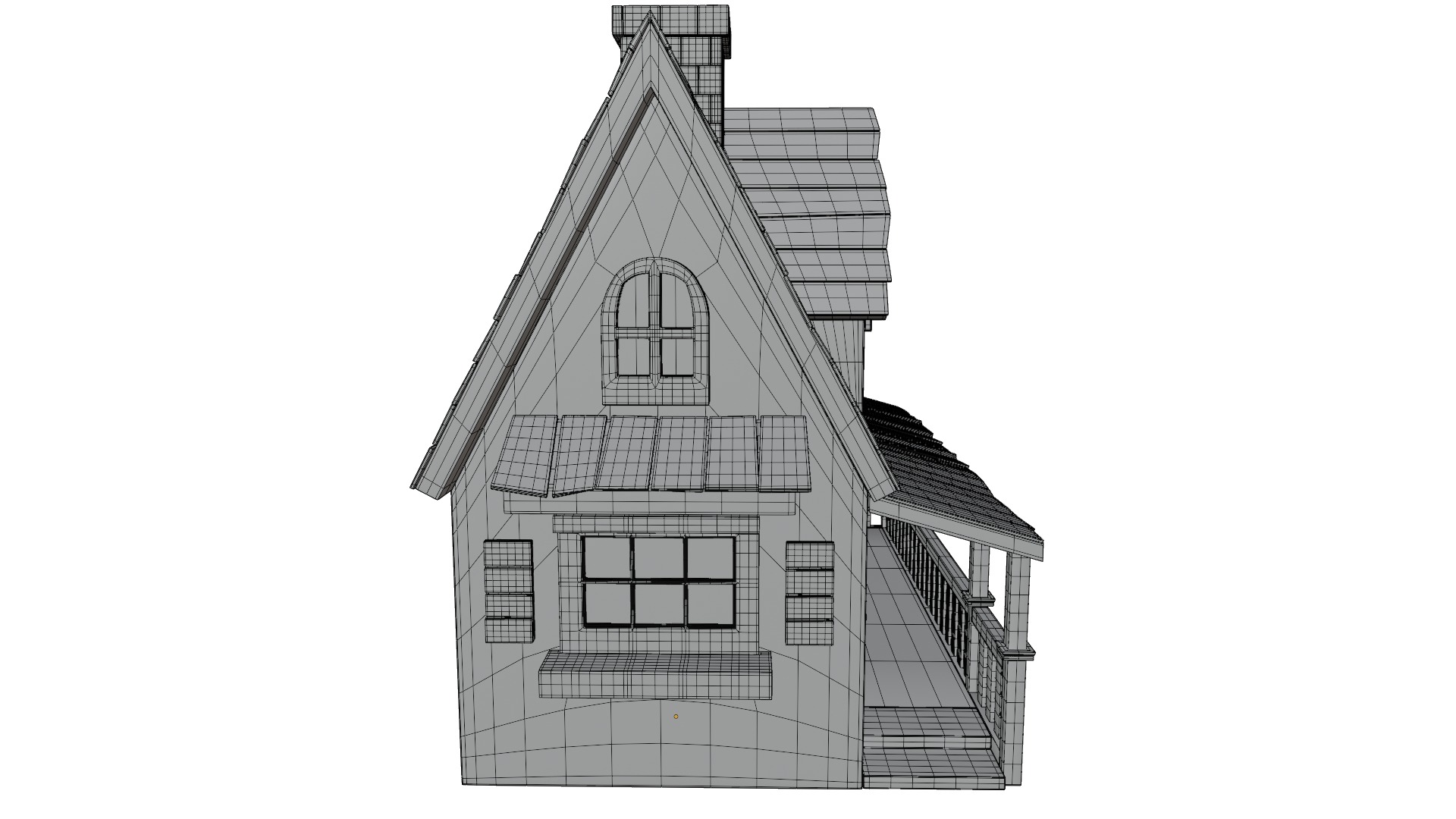 Cartoon House 3D model_16