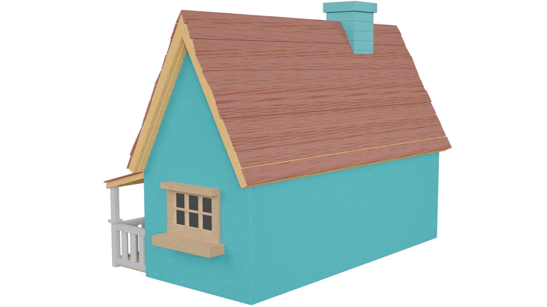 Cartoon House 3D model_4