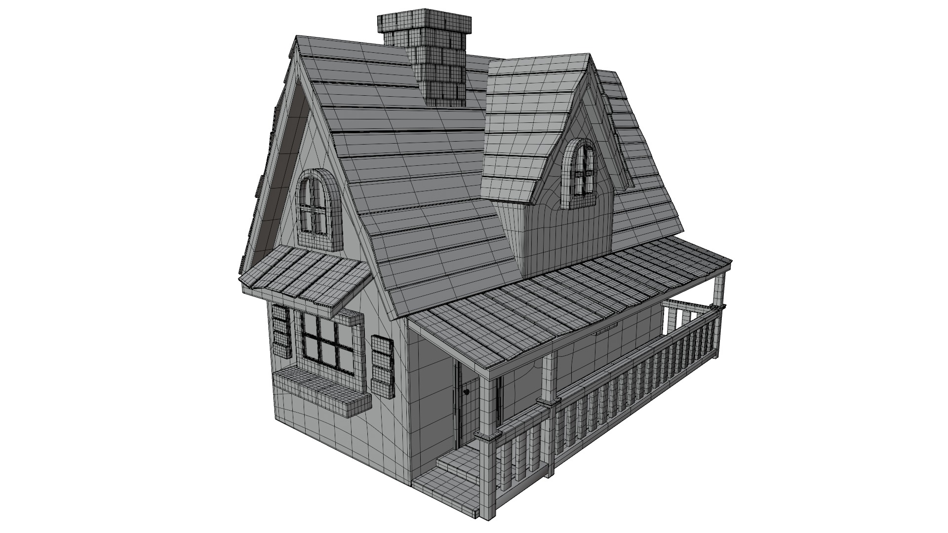 Cartoon House 3D model_9