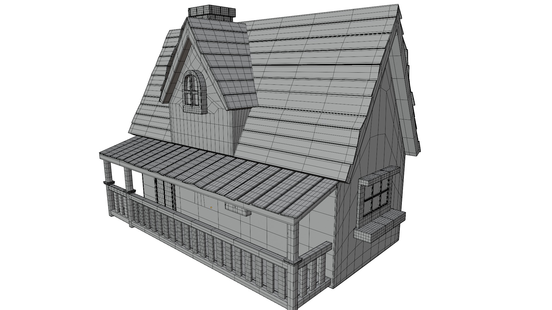 Cartoon House 3D model_11