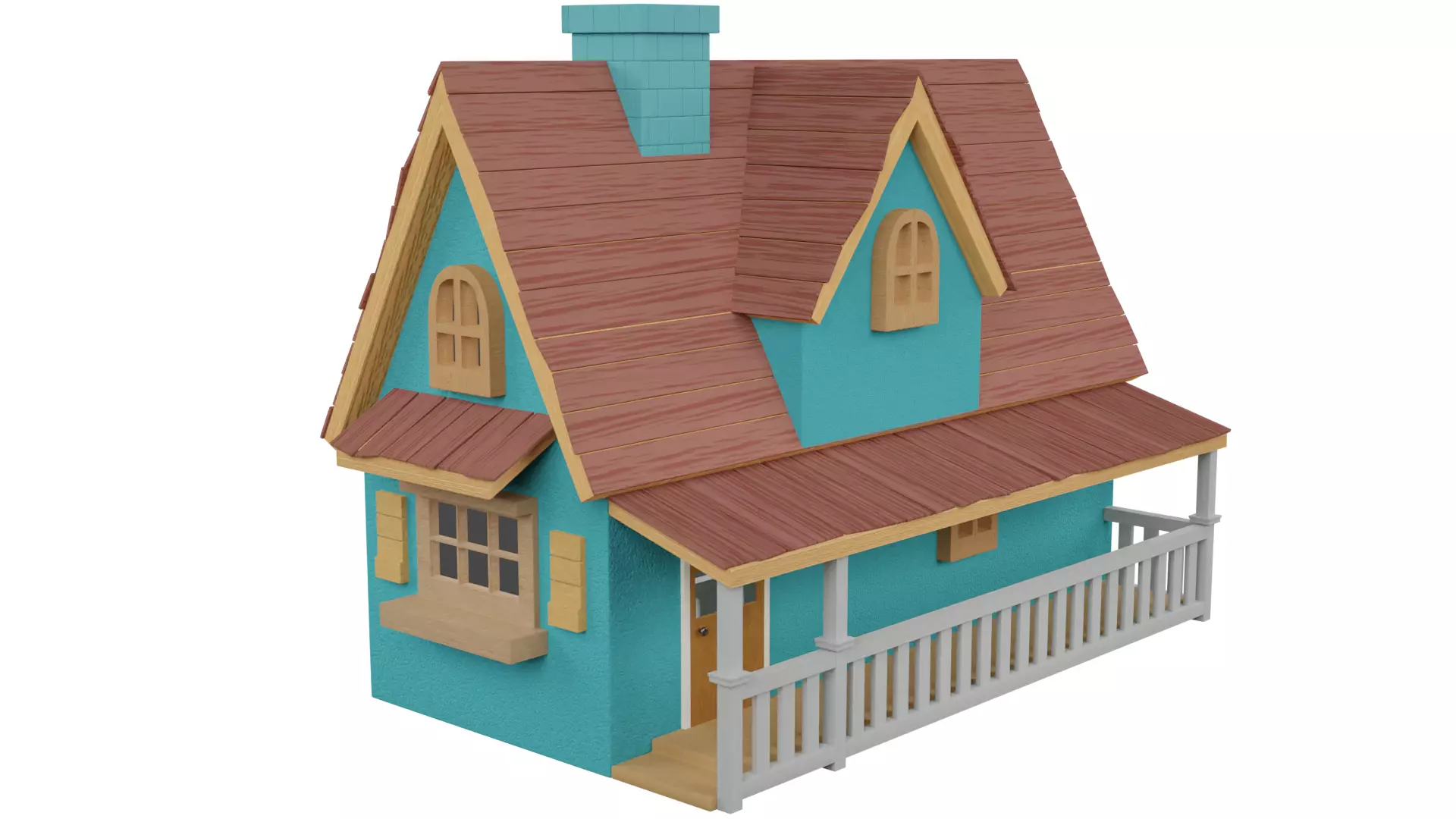 Cartoon House 3D model_0