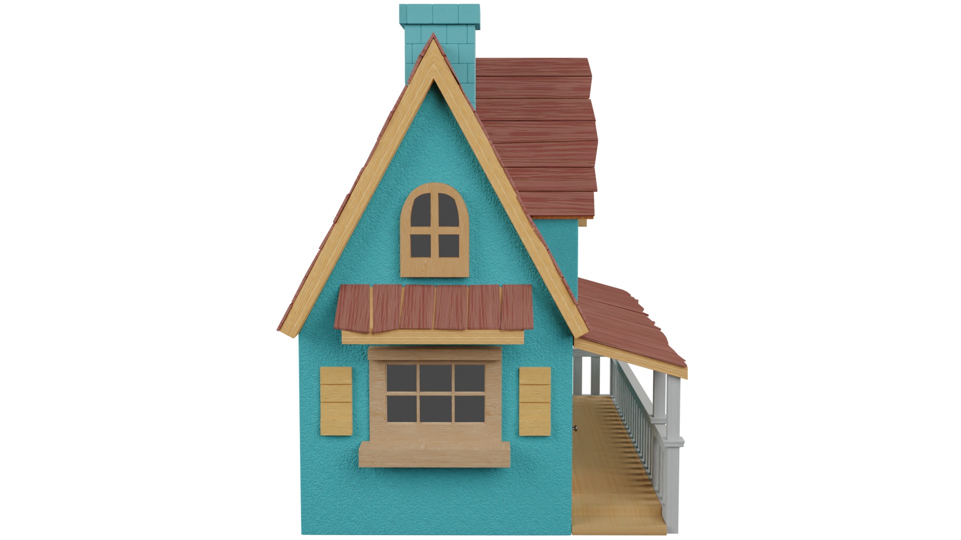 Cartoon House 3D model_7