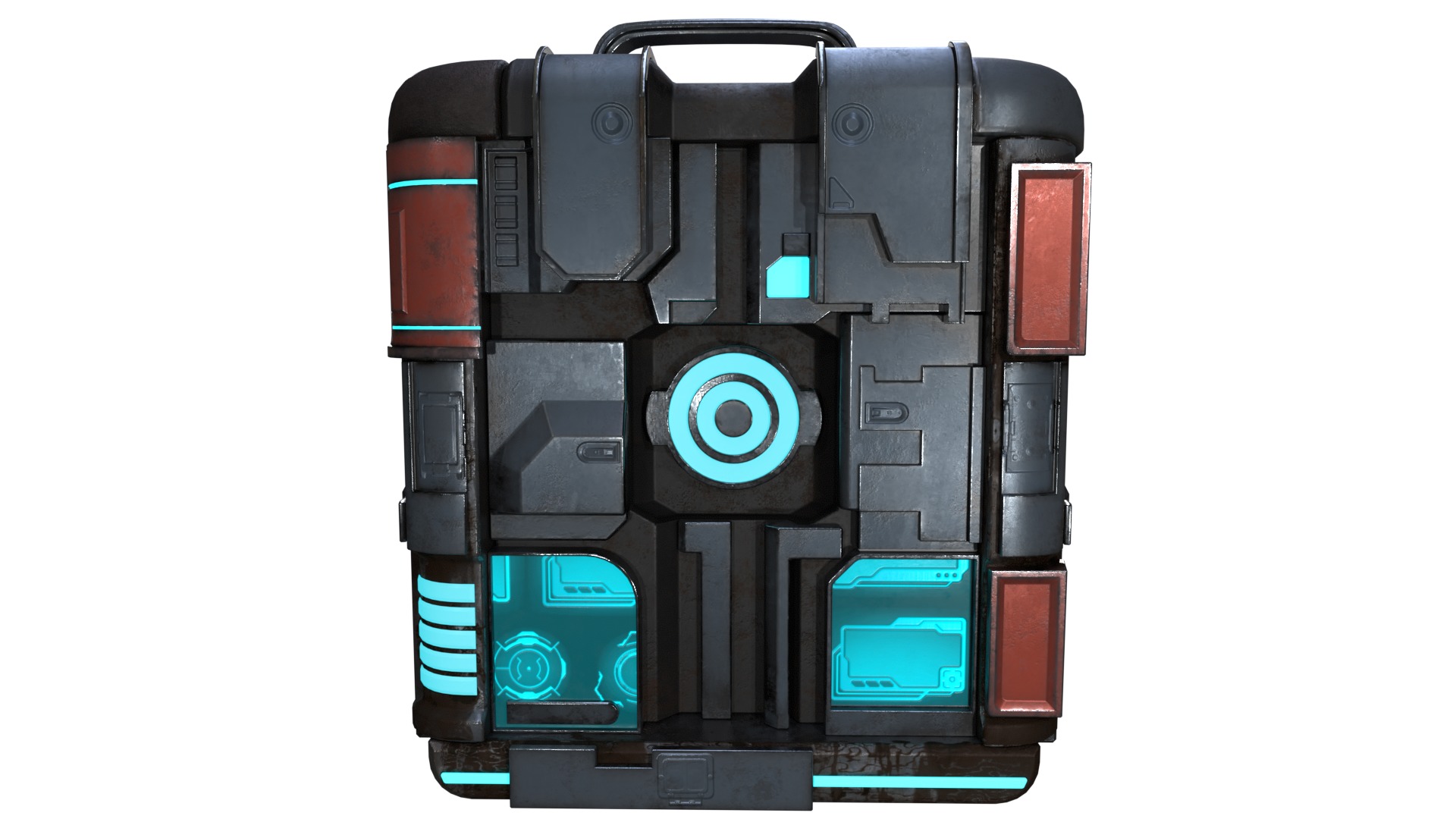 High-Detail Sci-Fi 3D Prop box B Low-poly 3D model_8