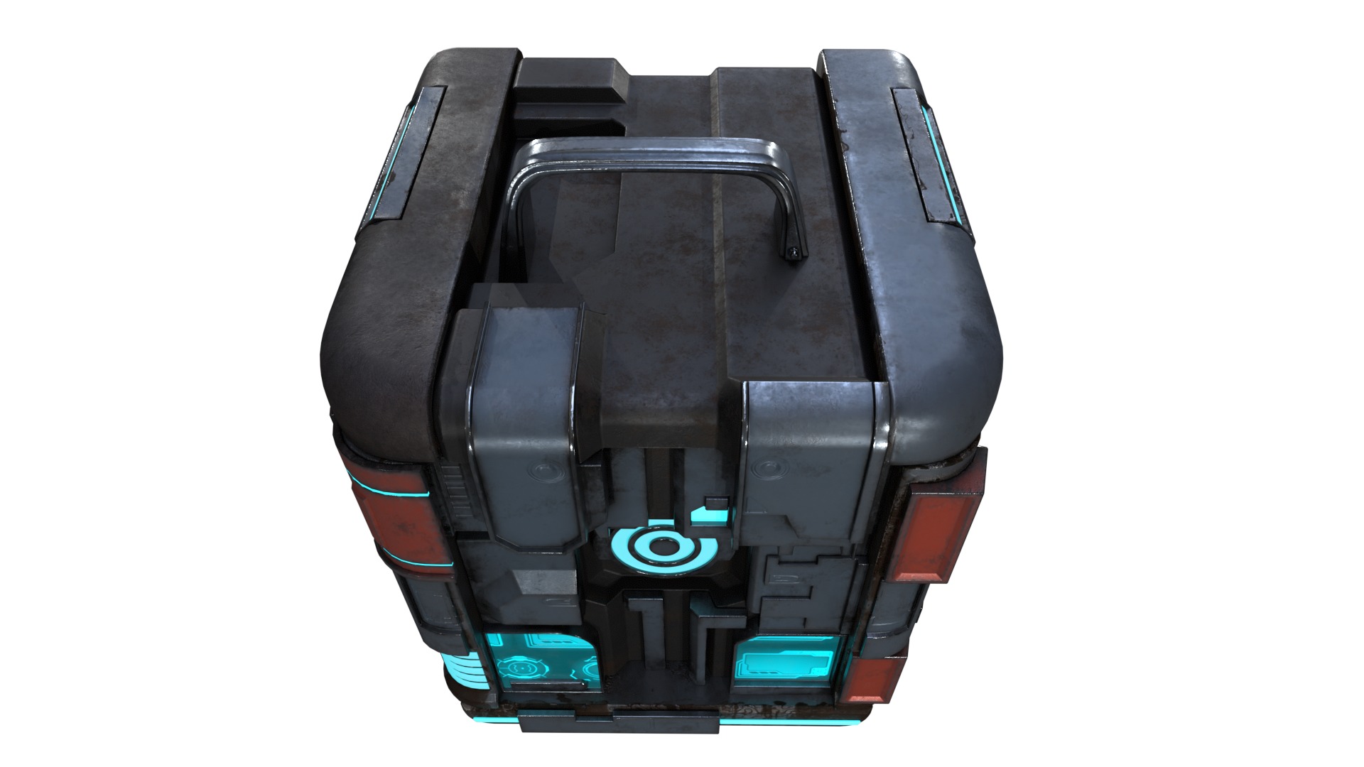 High-Detail Sci-Fi 3D Prop box B Low-poly 3D model_15