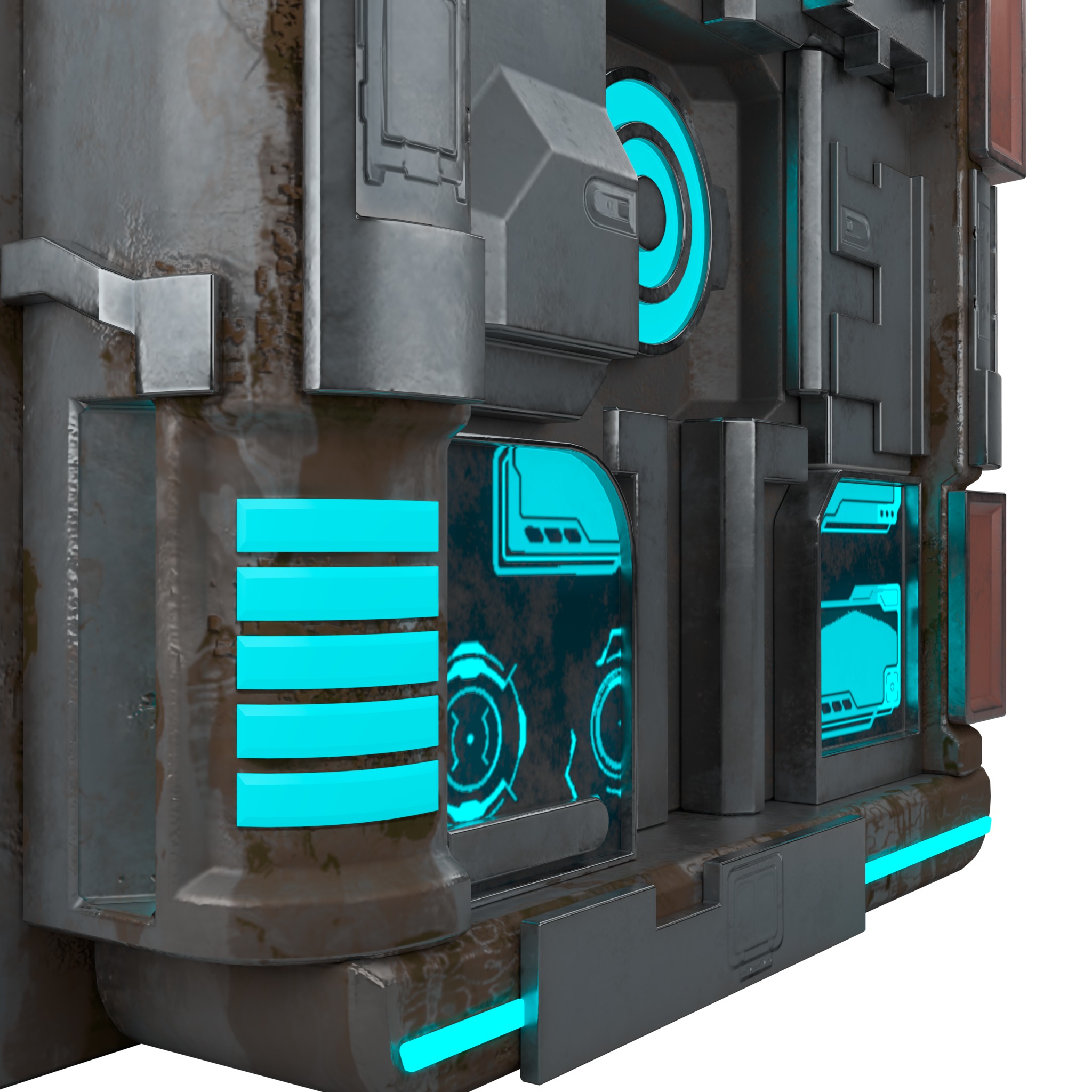 High-Detail Sci-Fi 3D Prop box B Low-poly 3D model_3