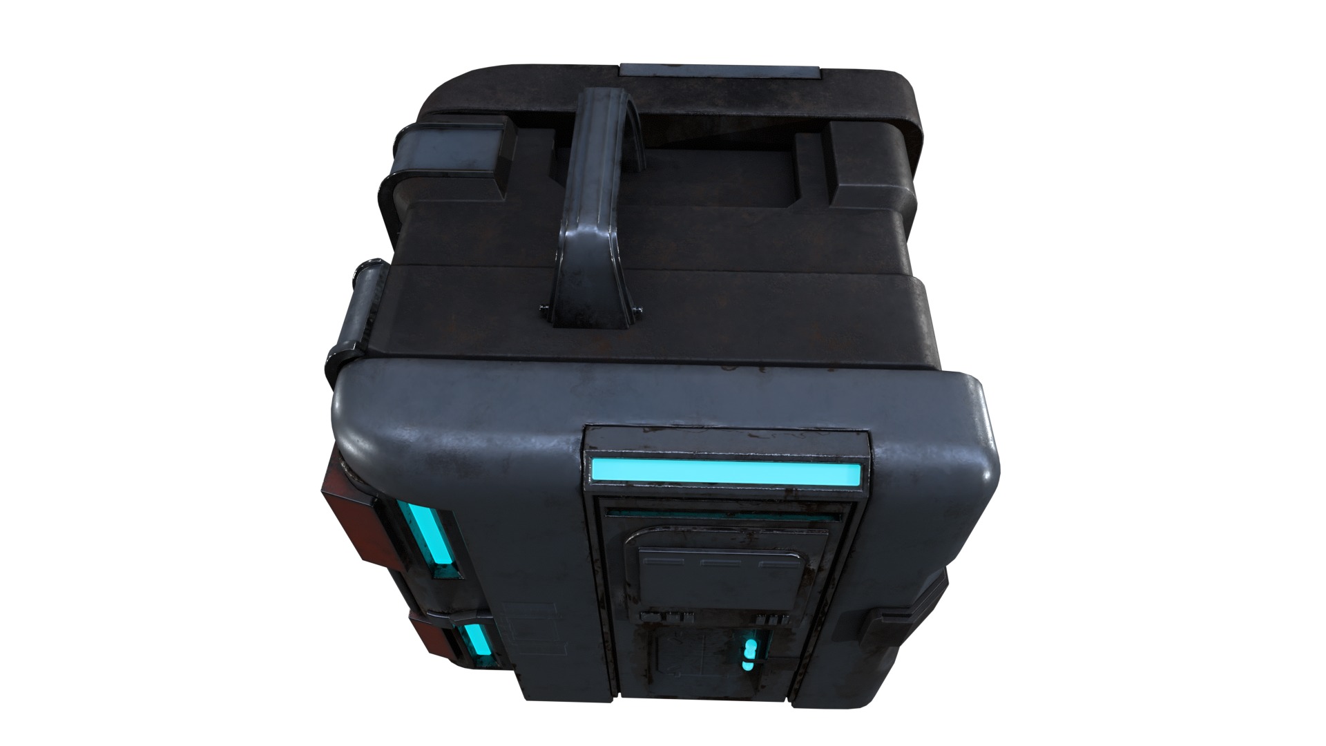 High-Detail Sci-Fi 3D Prop box B Low-poly 3D model_16