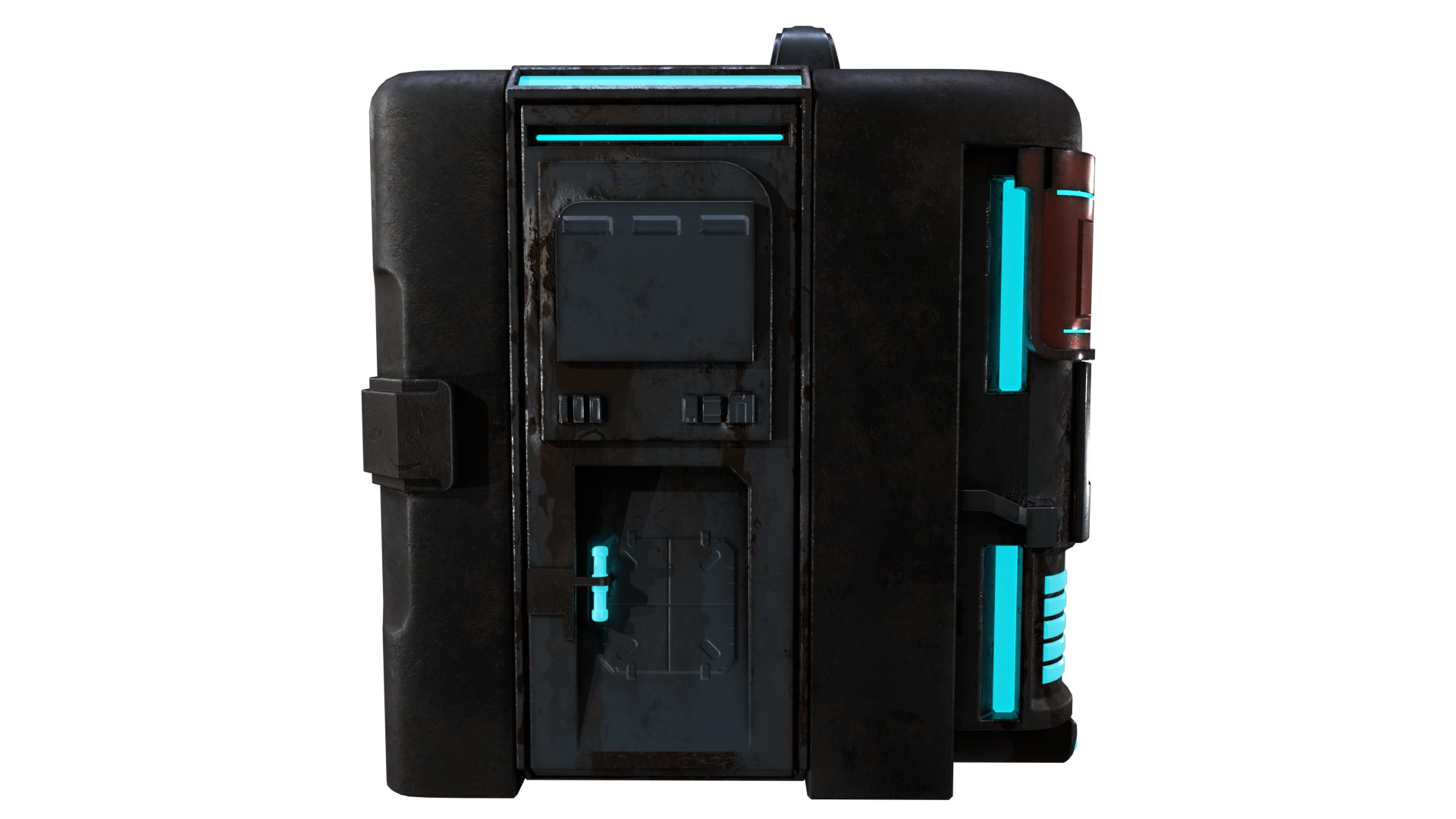 High-Detail Sci-Fi 3D Prop box B Low-poly 3D model_10