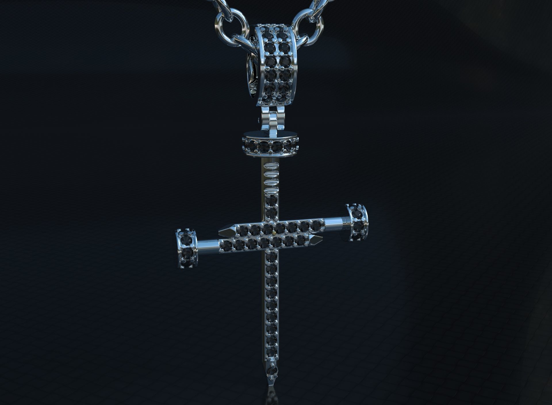 Beautiful Cartie cross with stones 3D print model_1