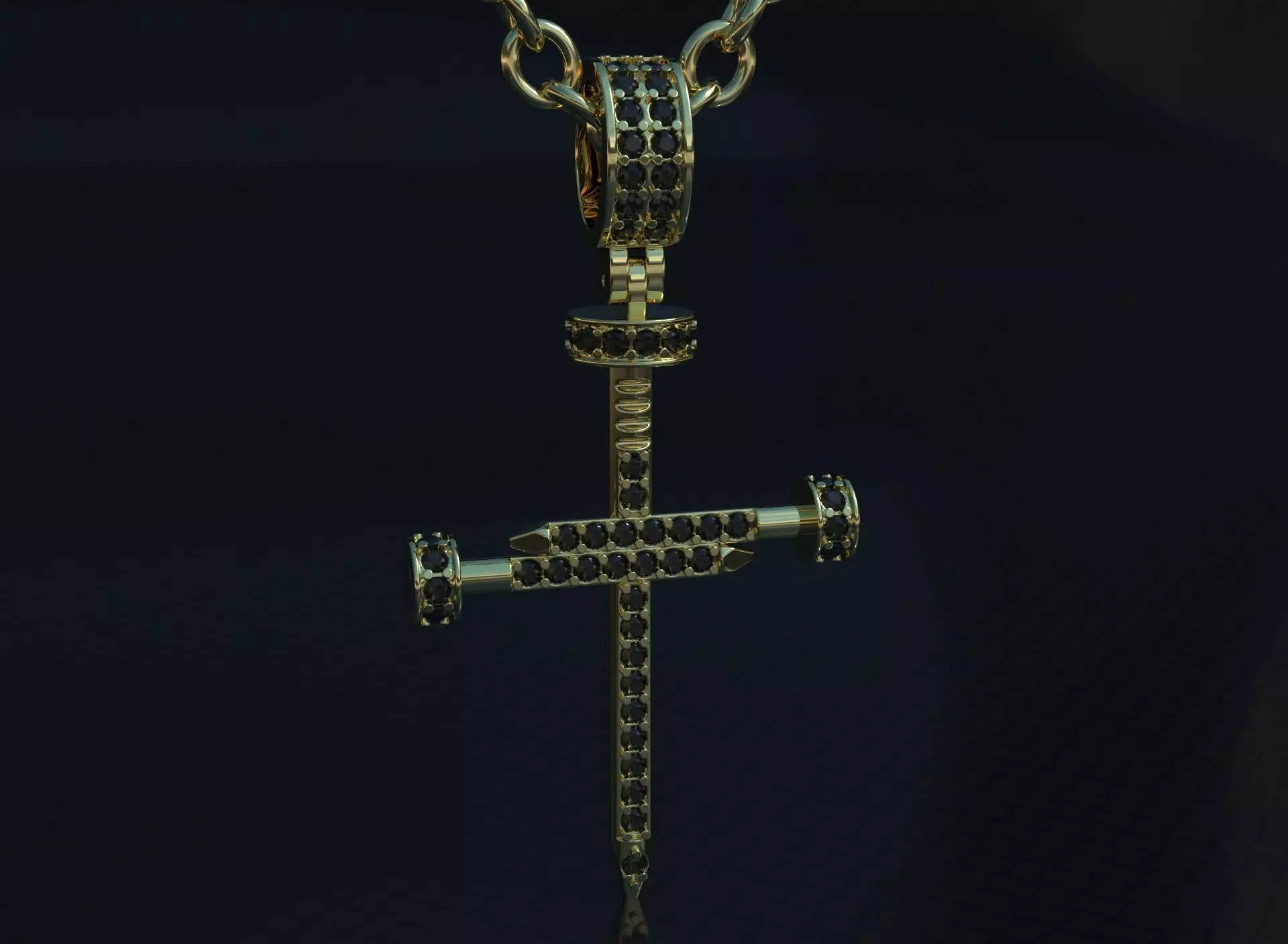 Beautiful Cartie cross with stones 3D print model_0