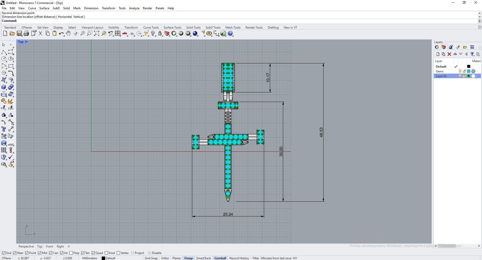 Beautiful Cartie cross with stones 3D print model_5