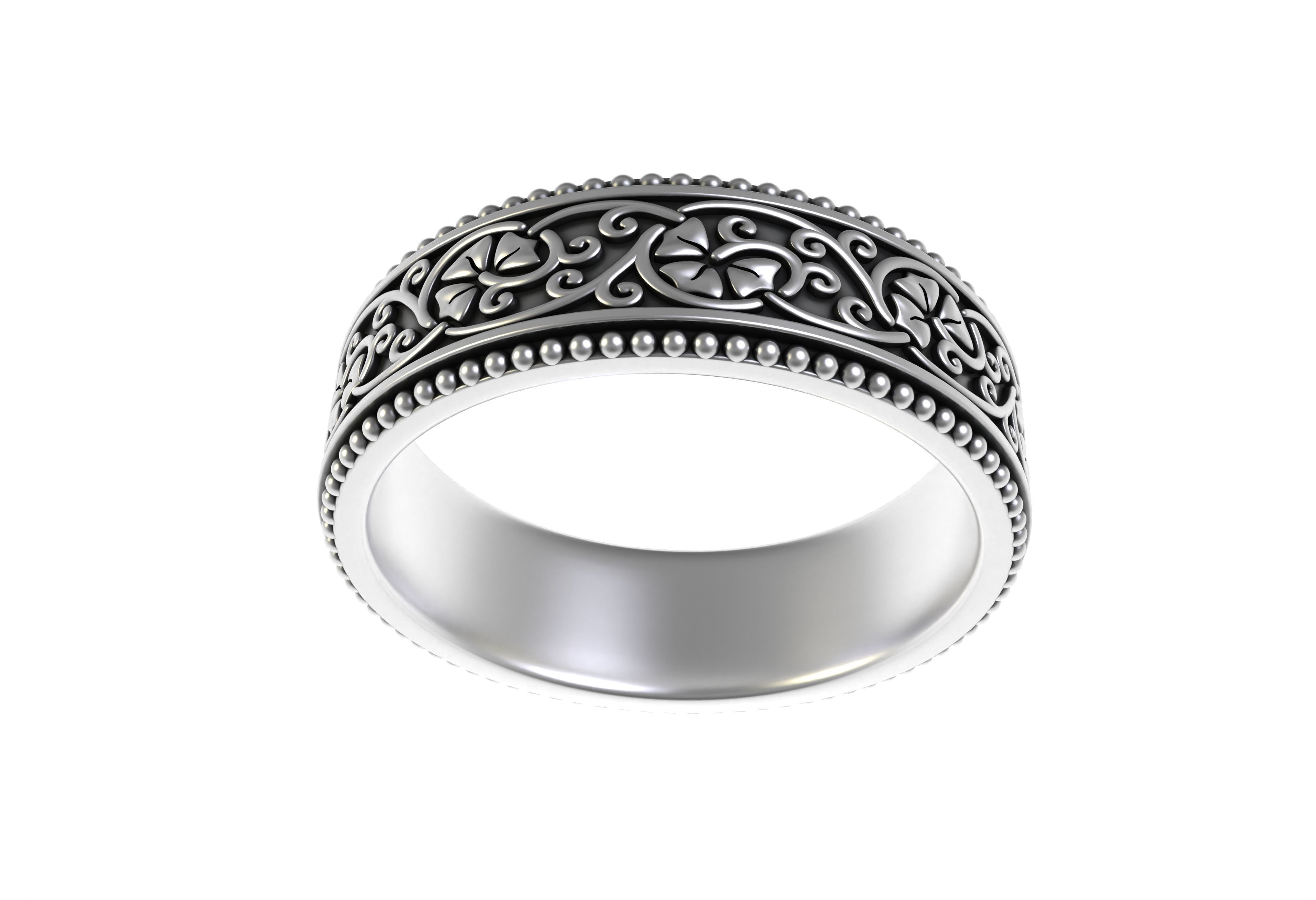 Vintage Filigree Eternity Band 3D print model_9