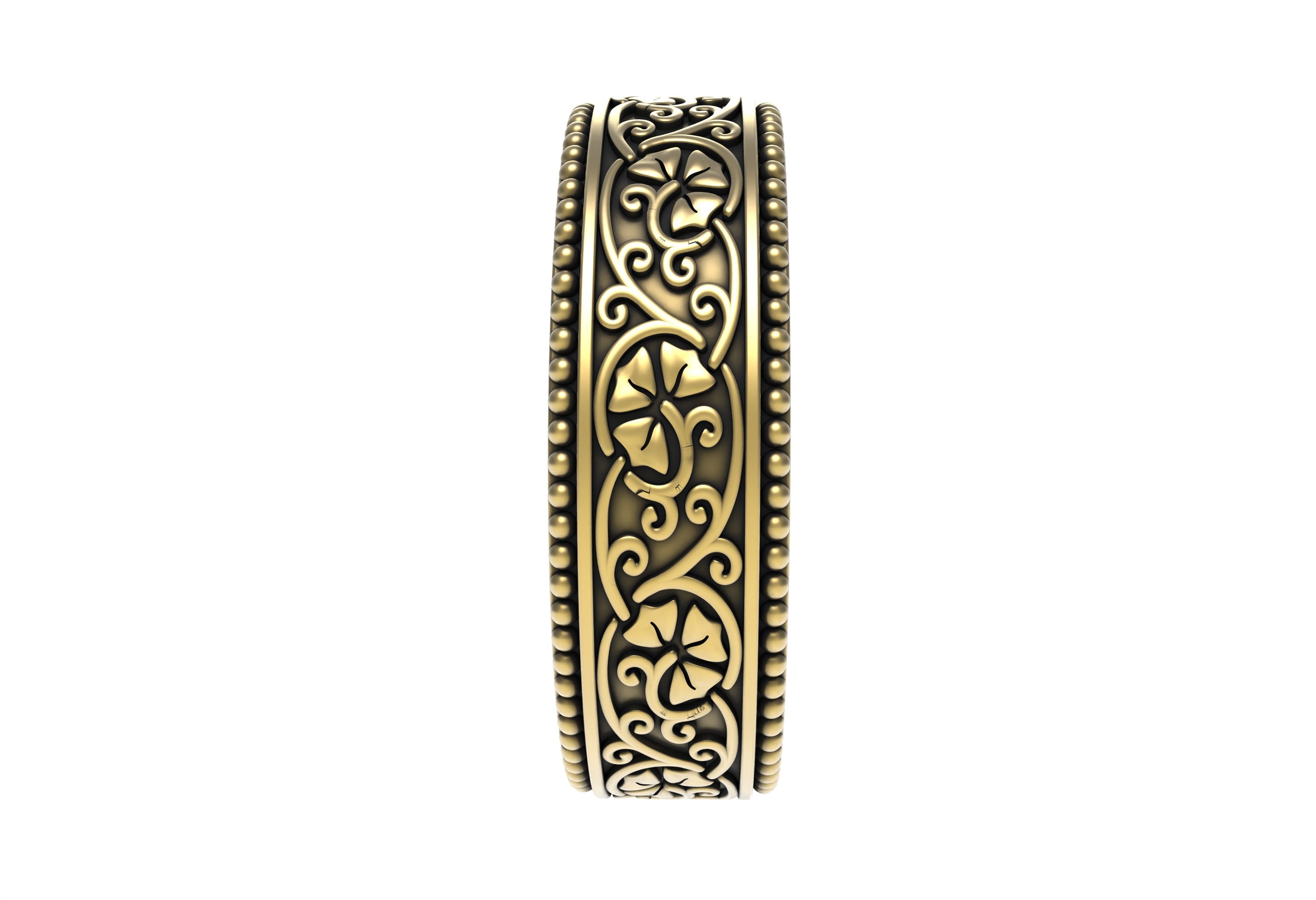 Vintage Filigree Eternity Band 3D print model_6