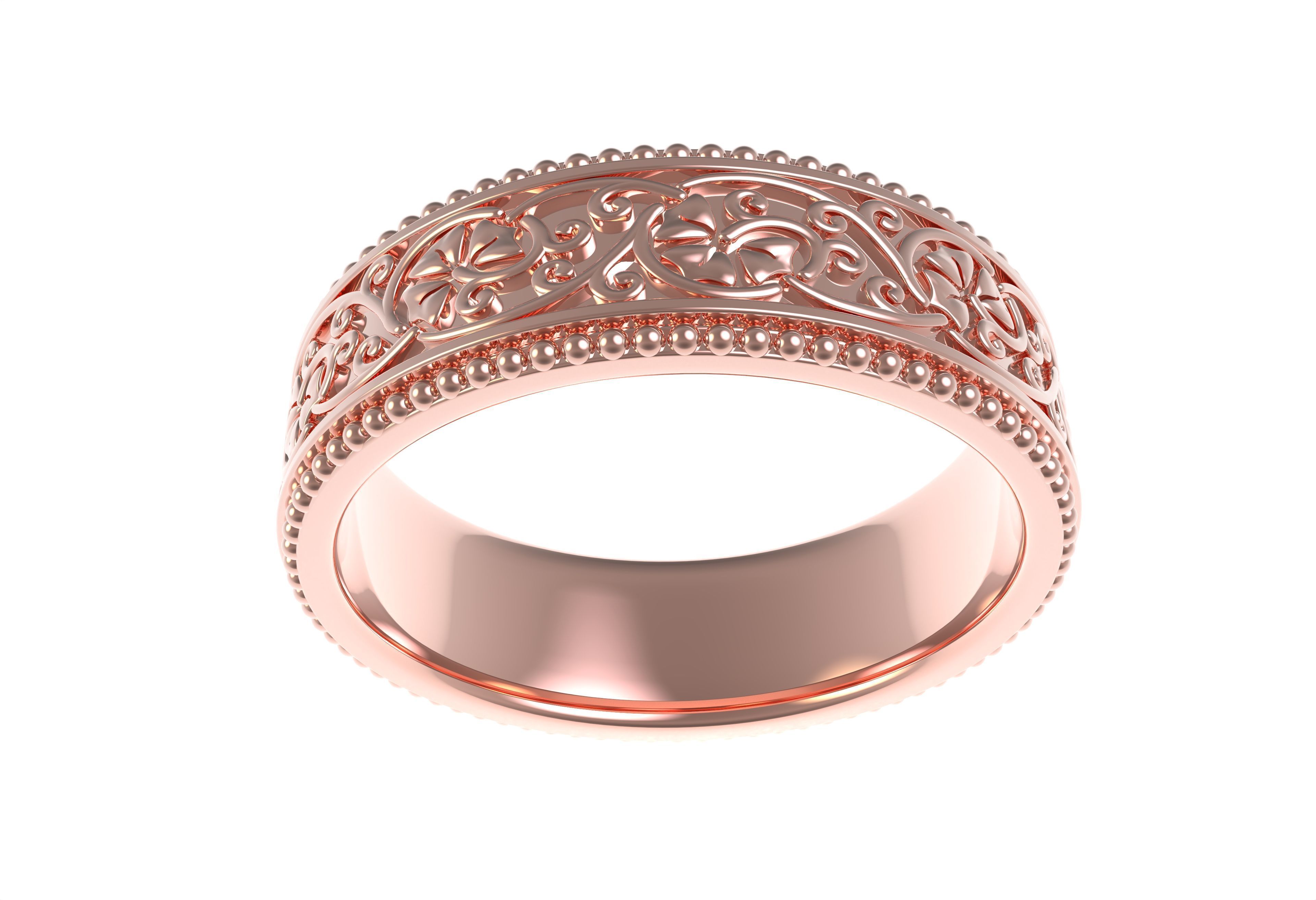 Vintage Filigree Eternity Band 3D print model_14