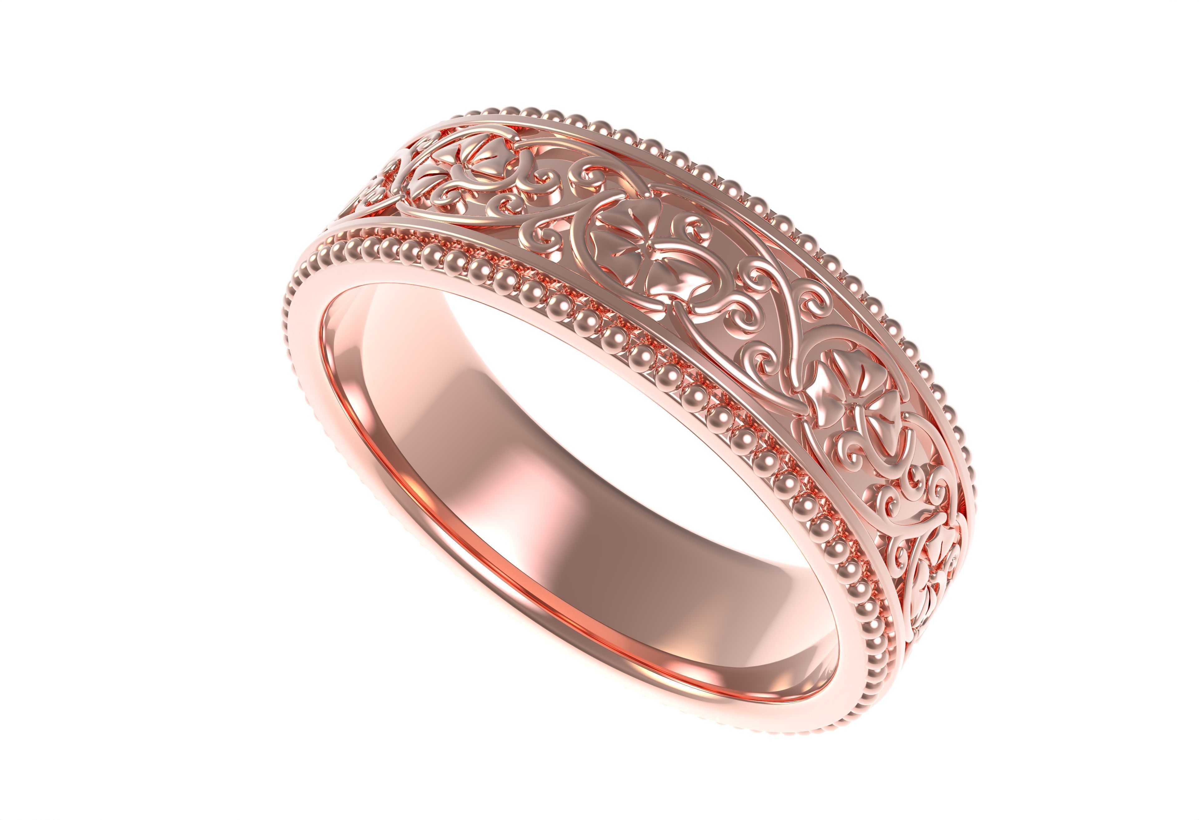 Vintage Filigree Eternity Band 3D print model_15