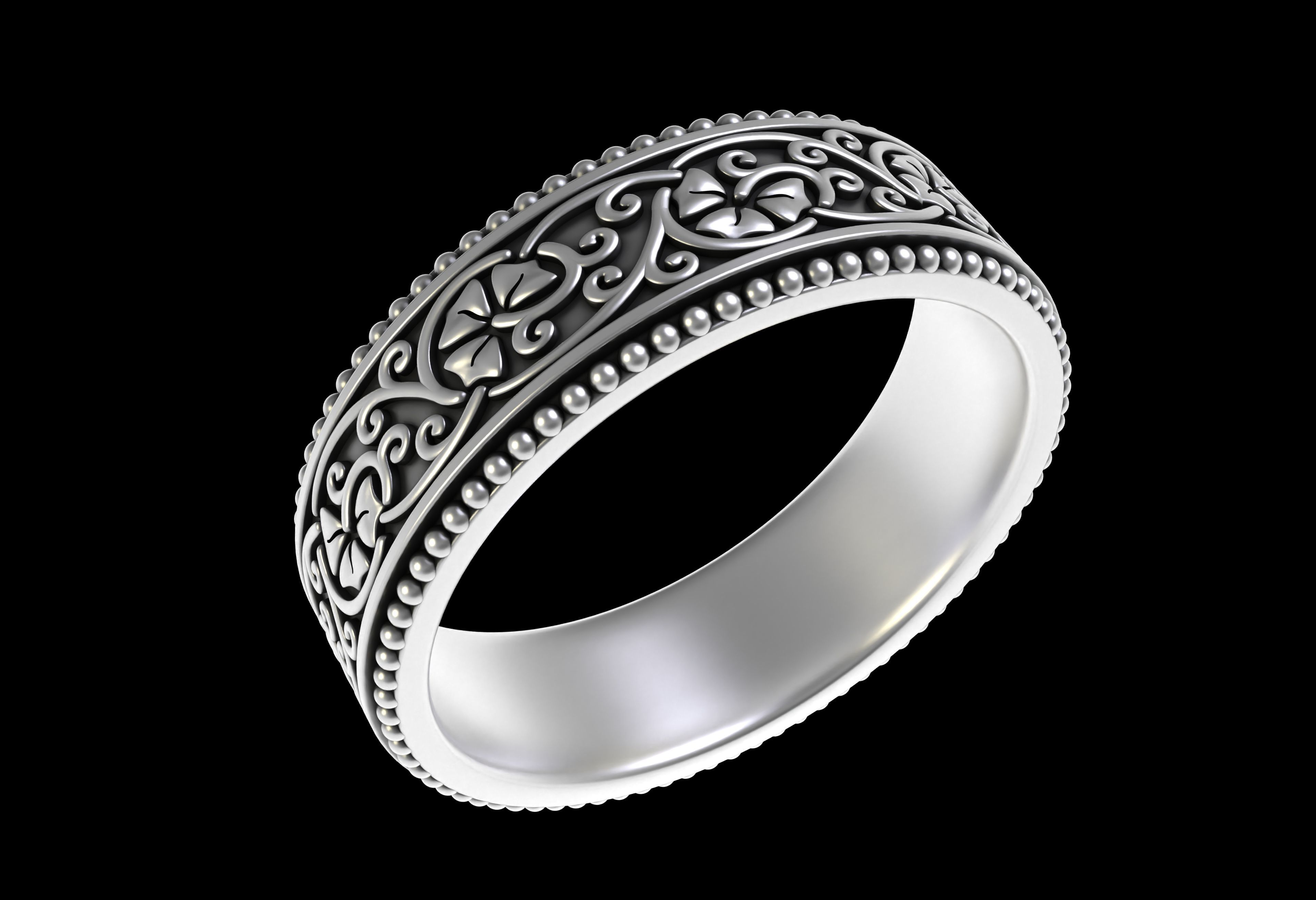 Vintage Filigree Eternity Band 3D print model_22