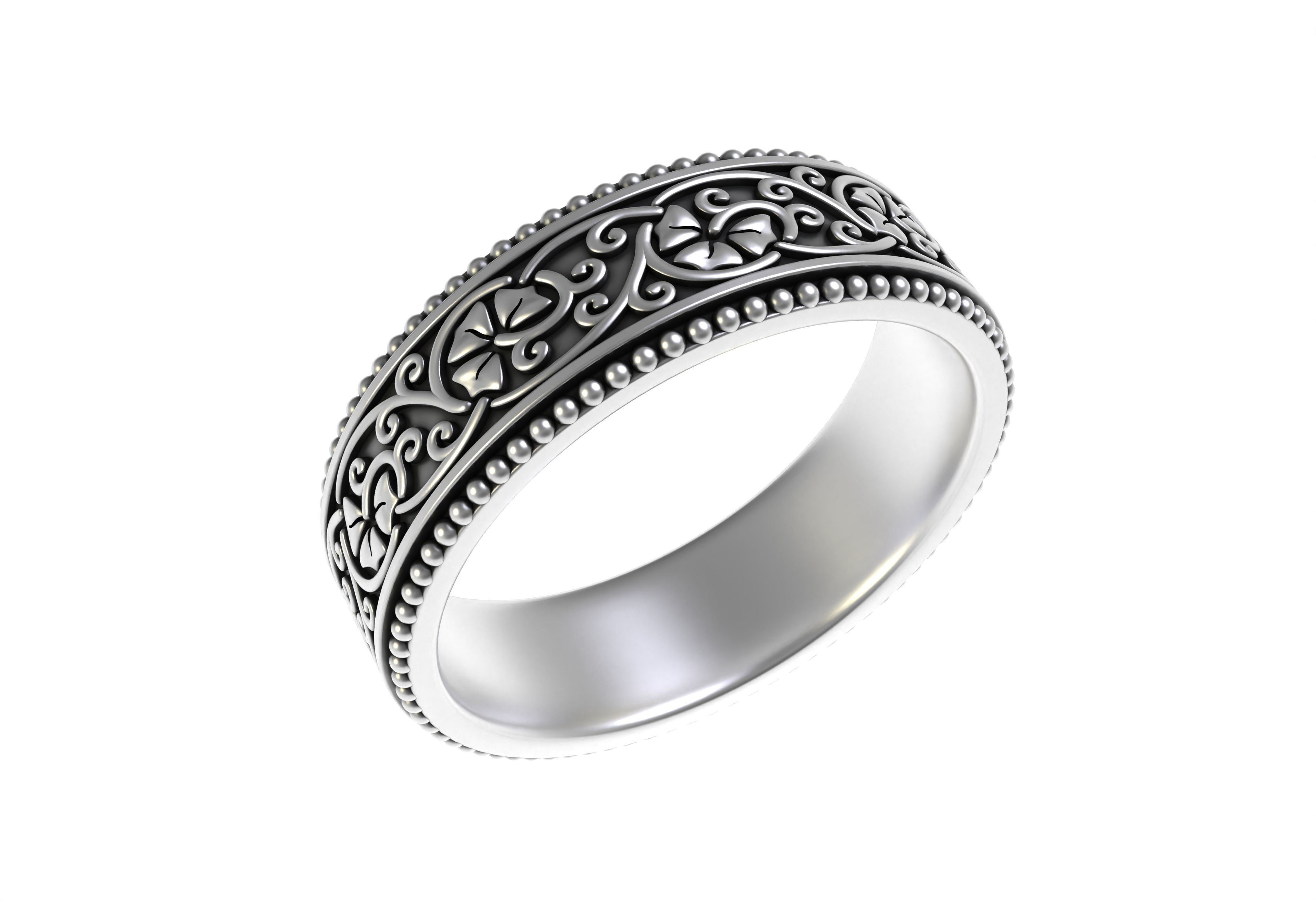 Vintage Filigree Eternity Band 3D print model_11