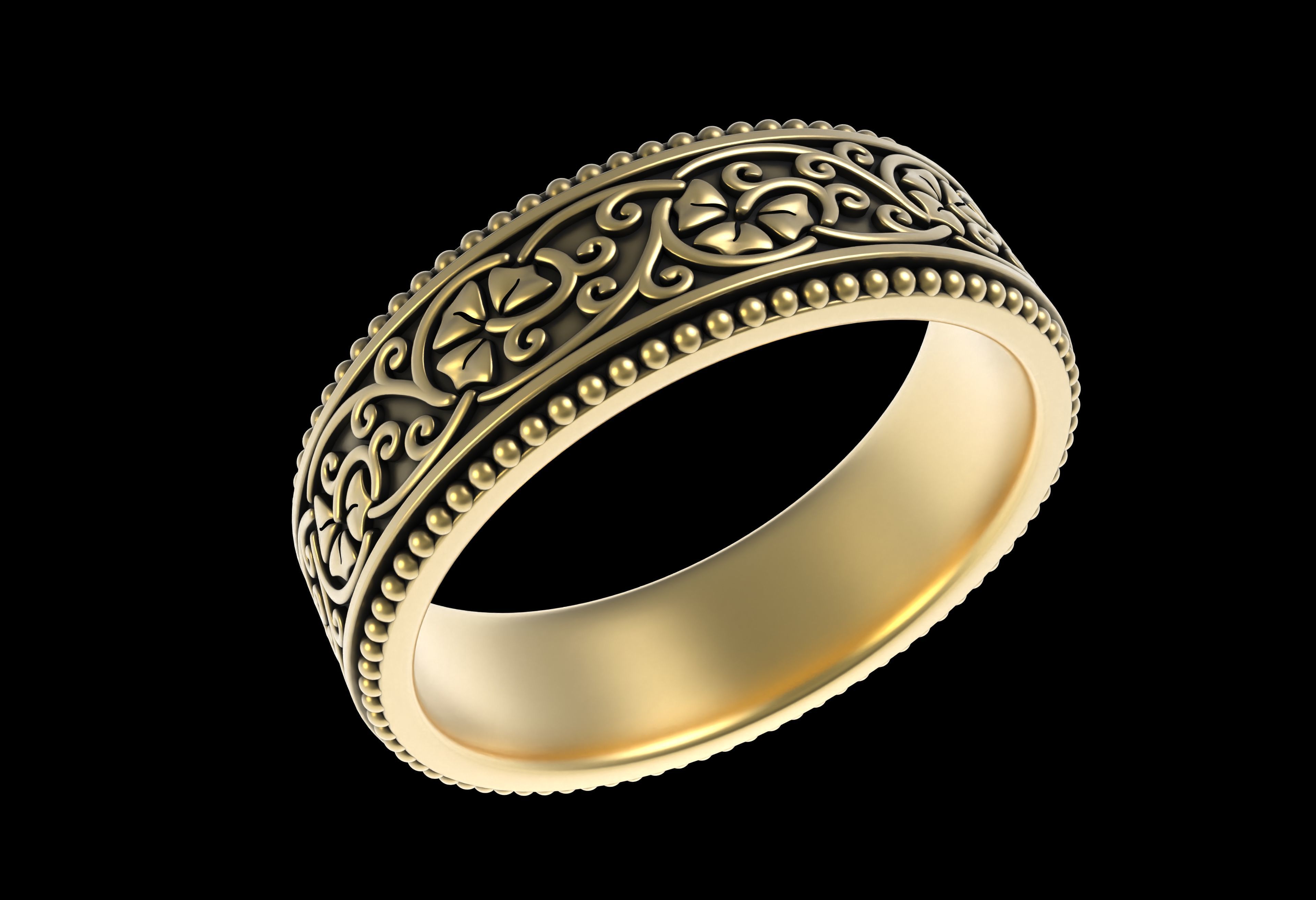 Vintage Filigree Eternity Band 3D print model_25