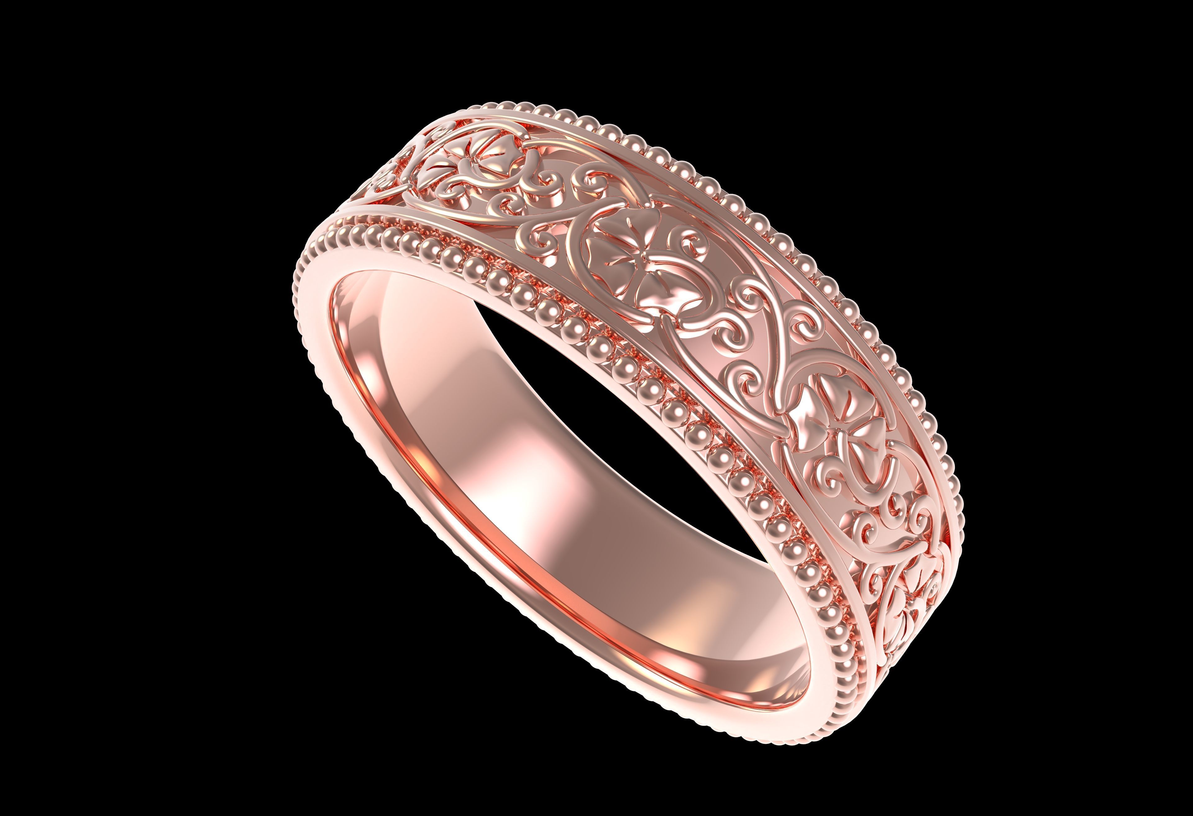 Vintage Filigree Eternity Band 3D print model_18
