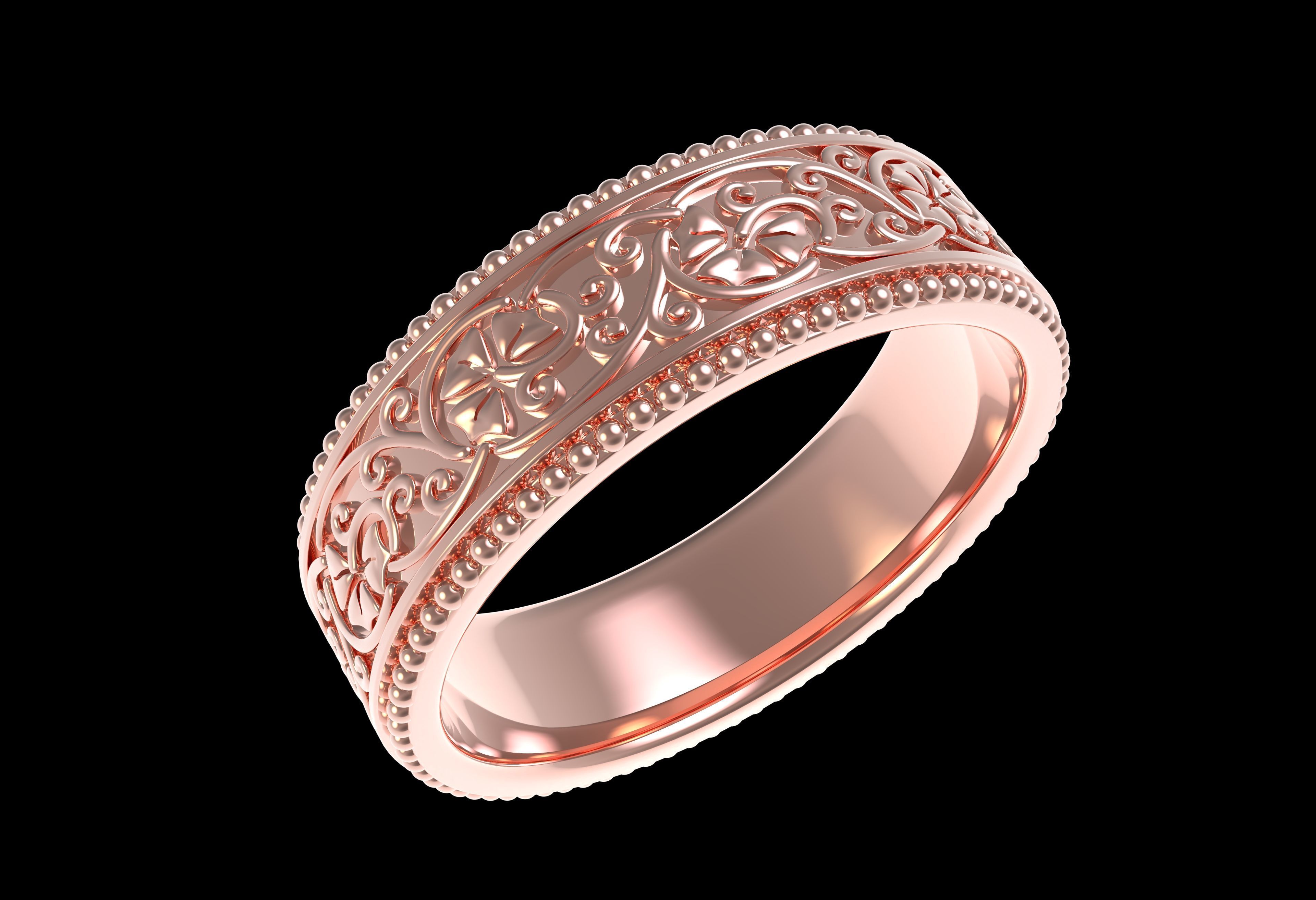 Vintage Filigree Eternity Band 3D print model_19