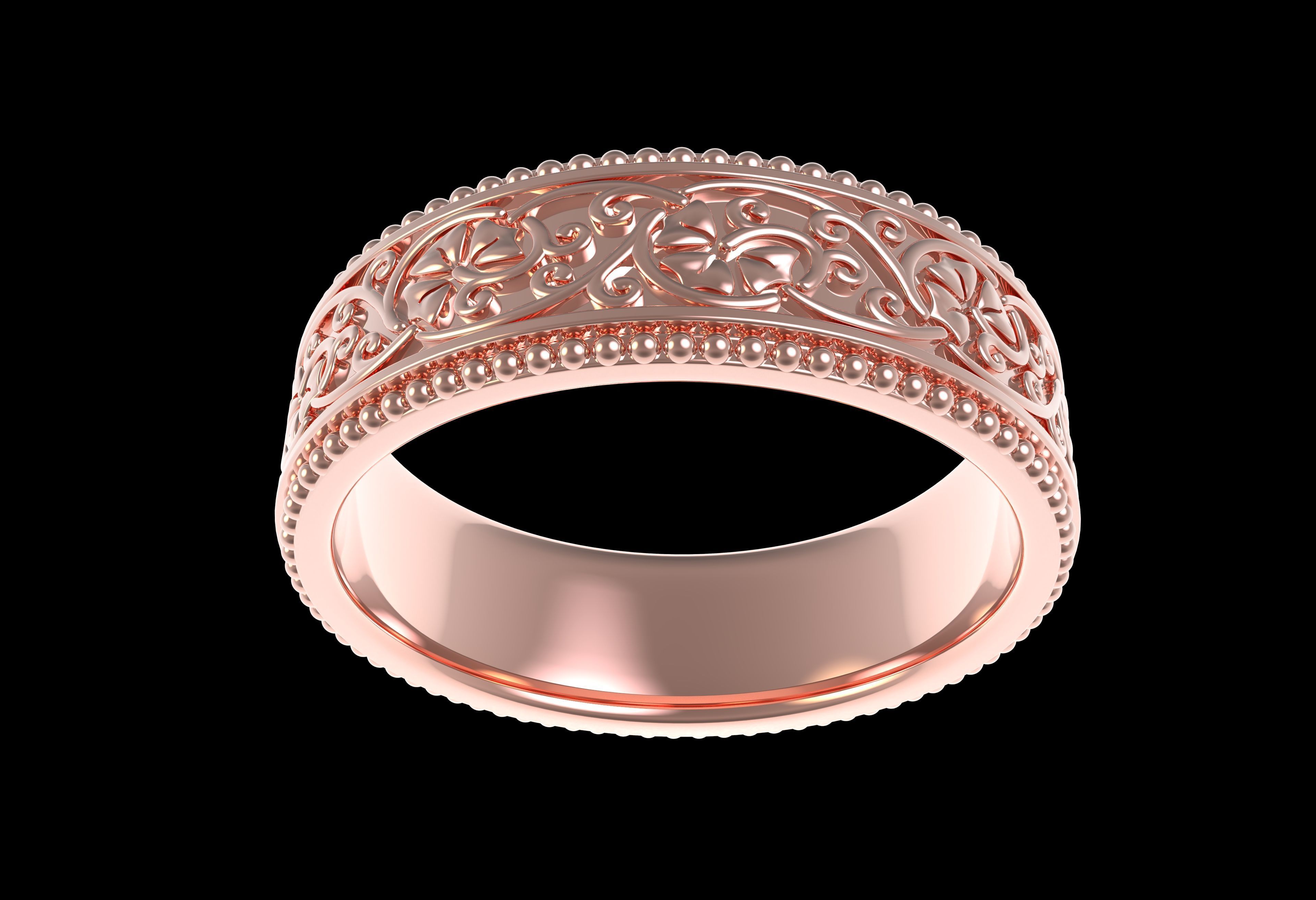 Vintage Filigree Eternity Band 3D print model_17