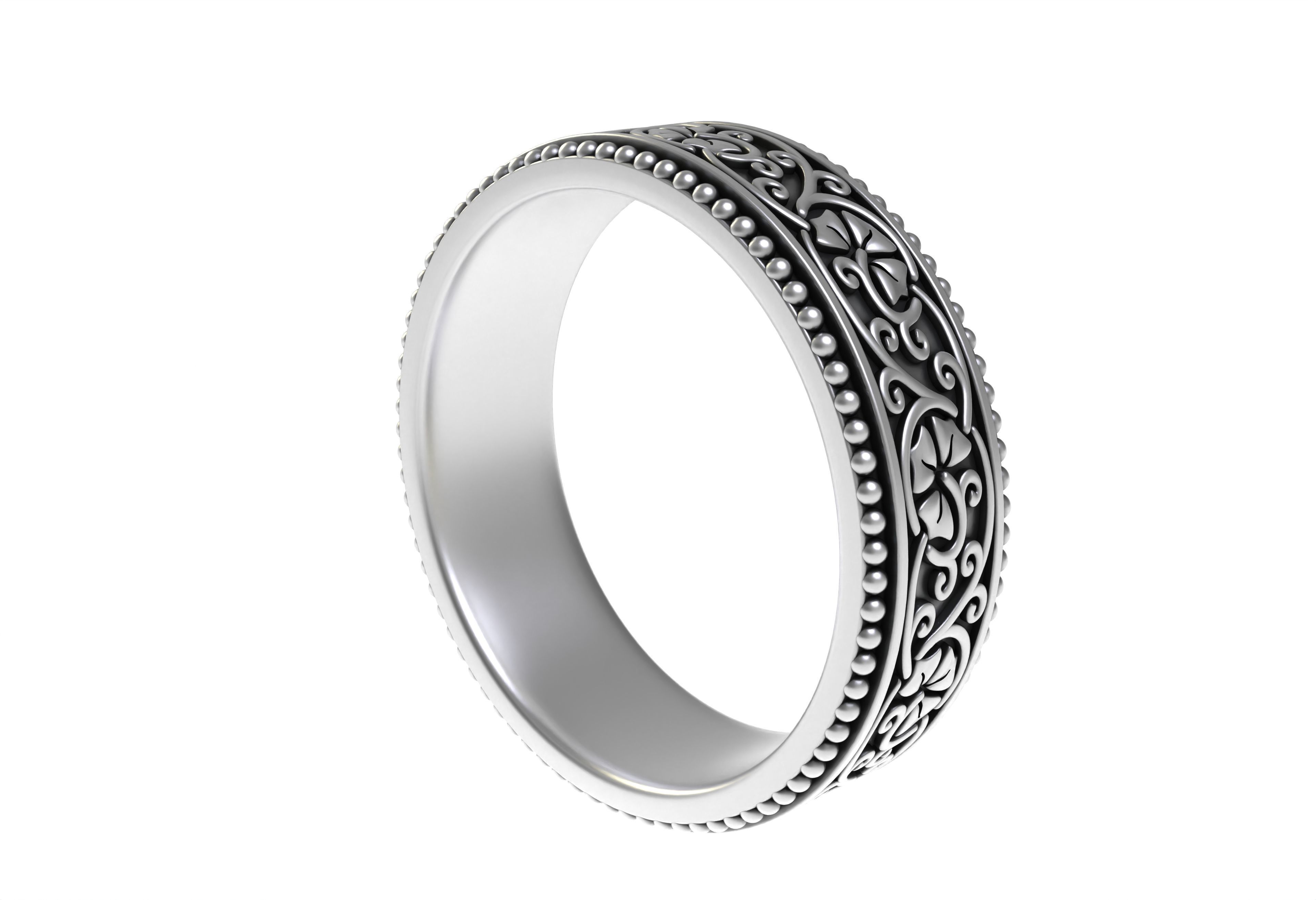 Vintage Filigree Eternity Band 3D print model_12