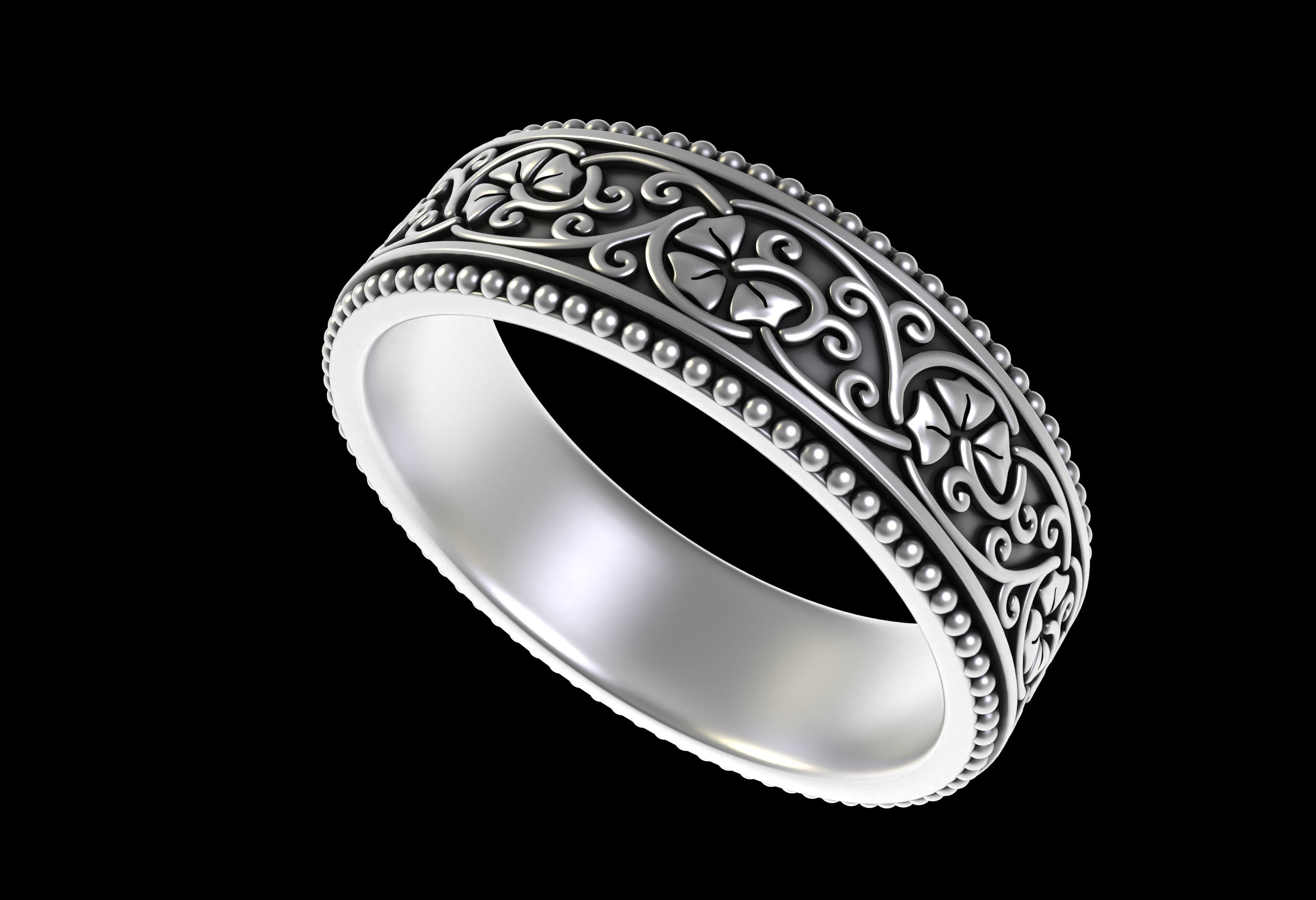Vintage Filigree Eternity Band 3D print model_21