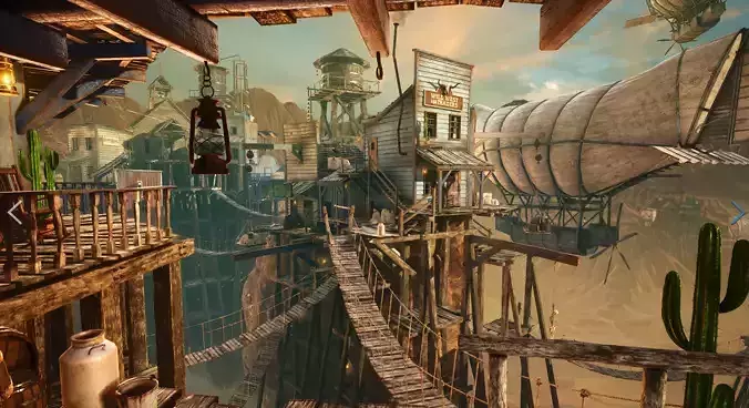 Wild West City - Wild West Town - Wild West Sky City - Town 3D model