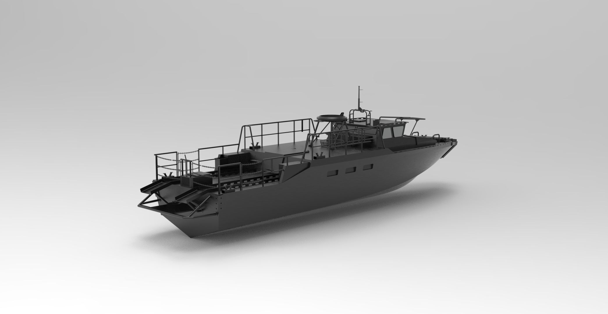 High speed Combat Boat 3D model_1