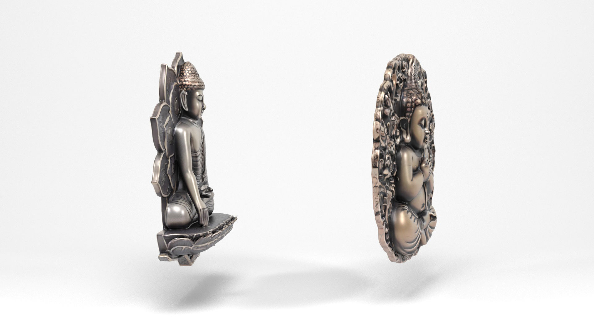 Buddhas 2 Low-poly 3D model_7