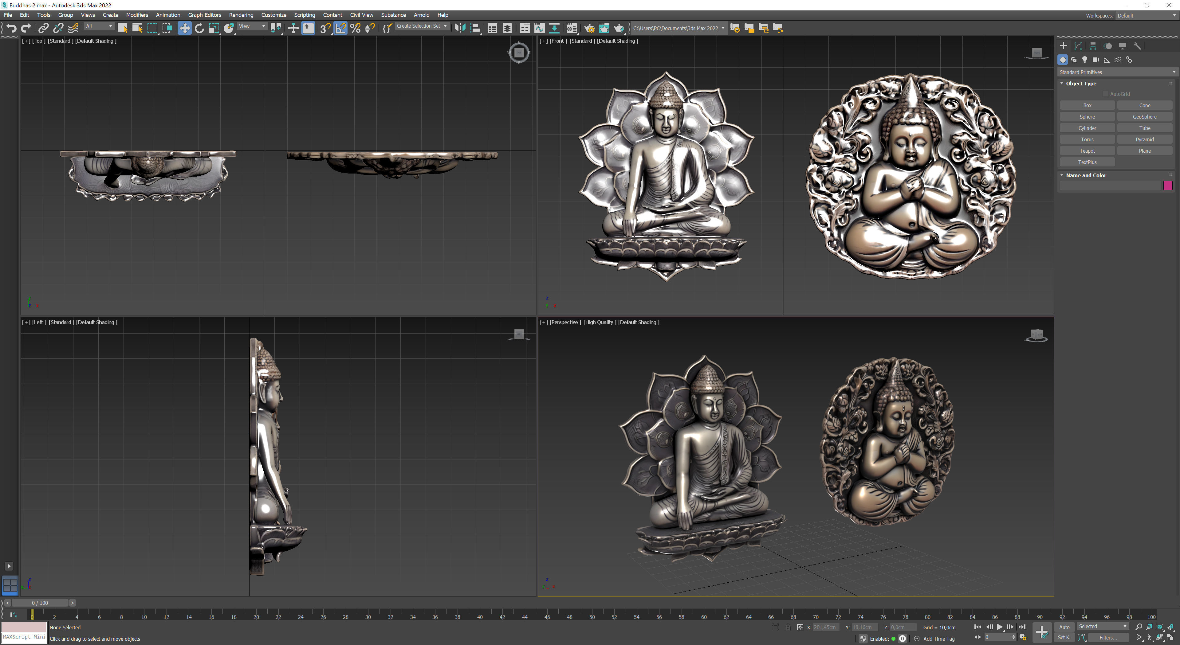 Buddhas 2 Low-poly 3D model_8