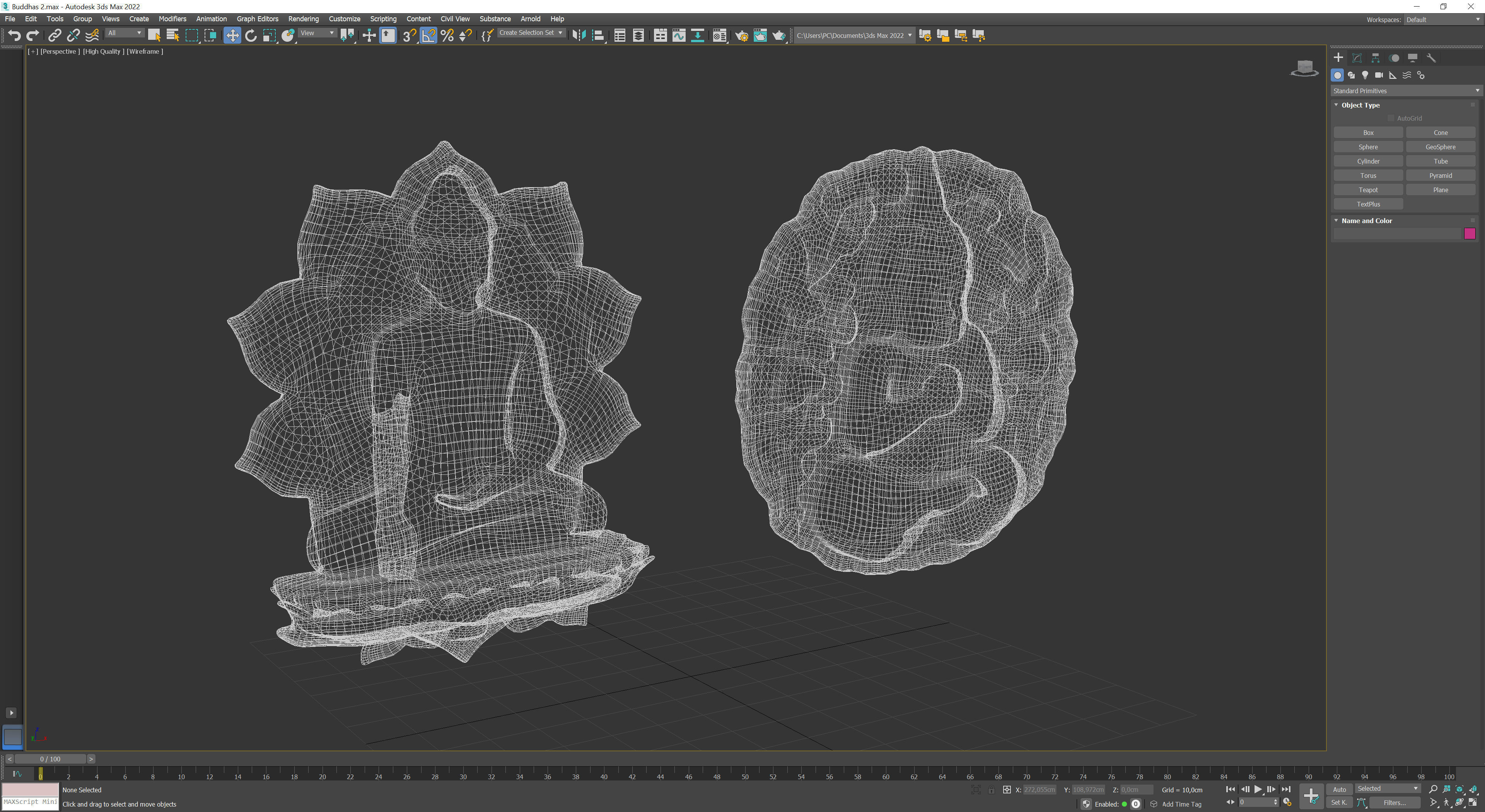 Buddhas 2 Low-poly 3D model_10