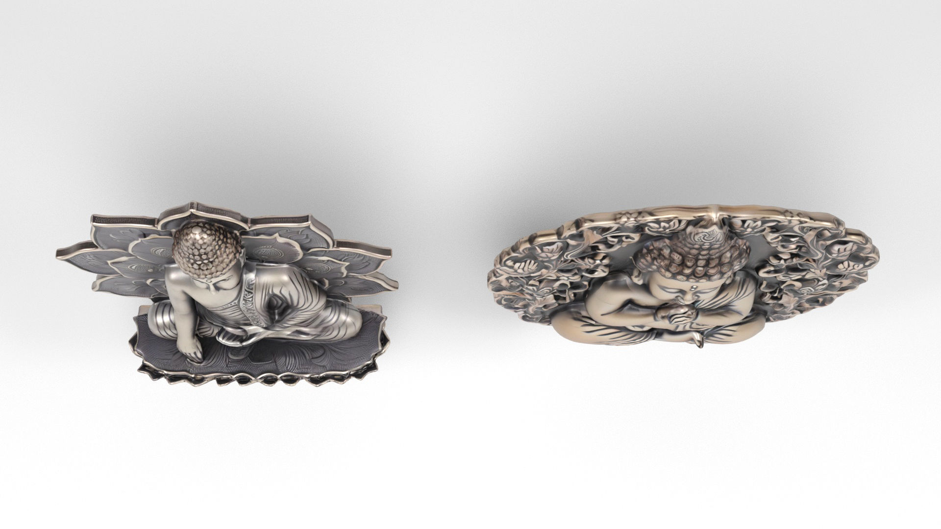 Buddhas 2 Low-poly 3D model_6