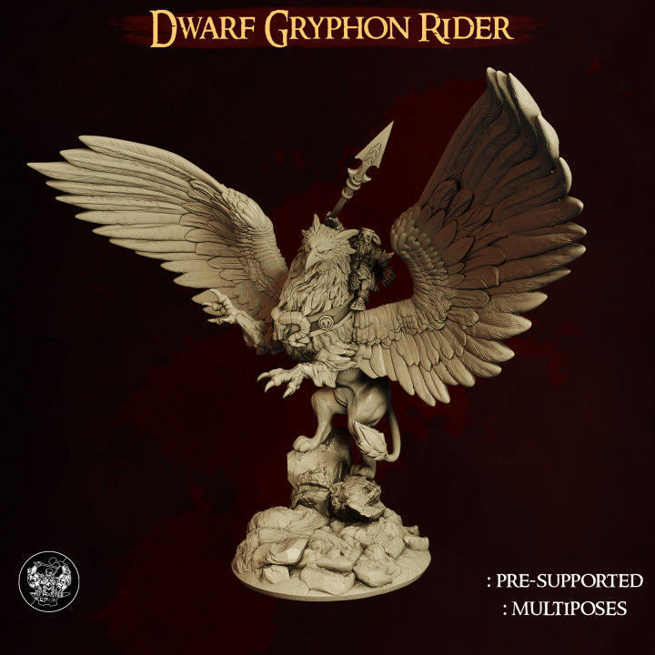 Dwarf Gryphon Rider 3D print model_2