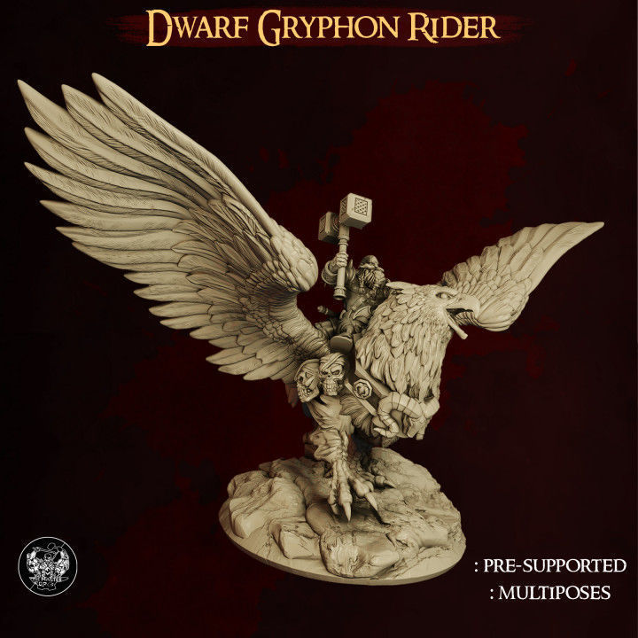 Dwarf Gryphon Rider 3D print model_6