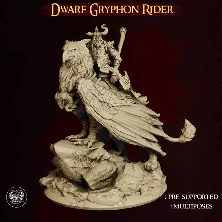 Dwarf Gryphon Rider 3D print model_0
