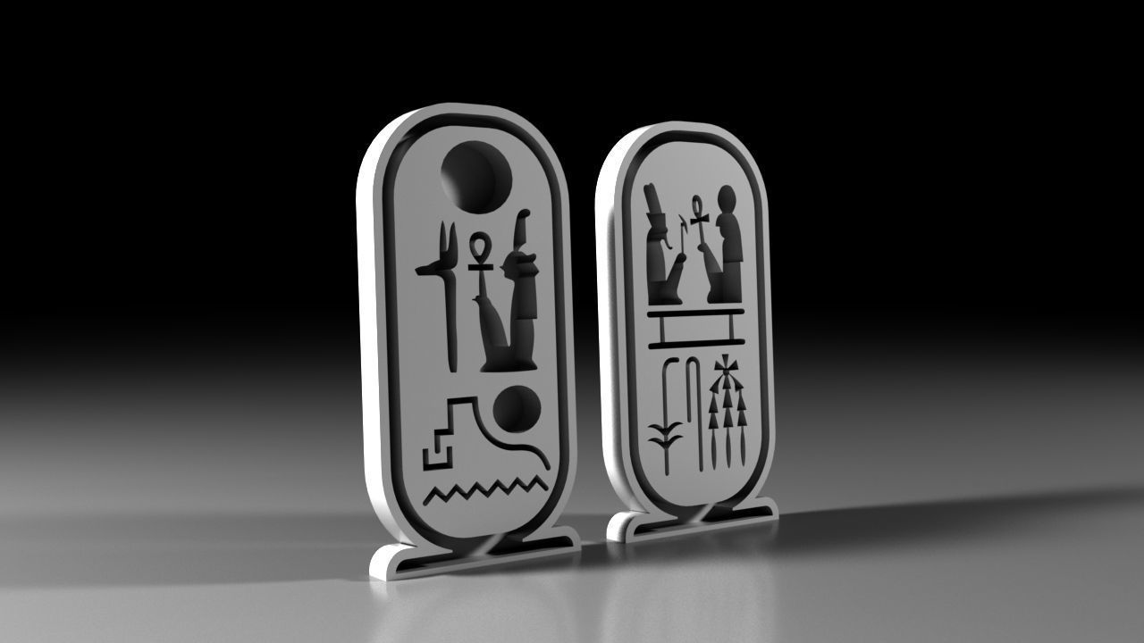 Ramses Cartouche Egyptian STL for 3D Printing and Jewelry Design 3D print model_1
