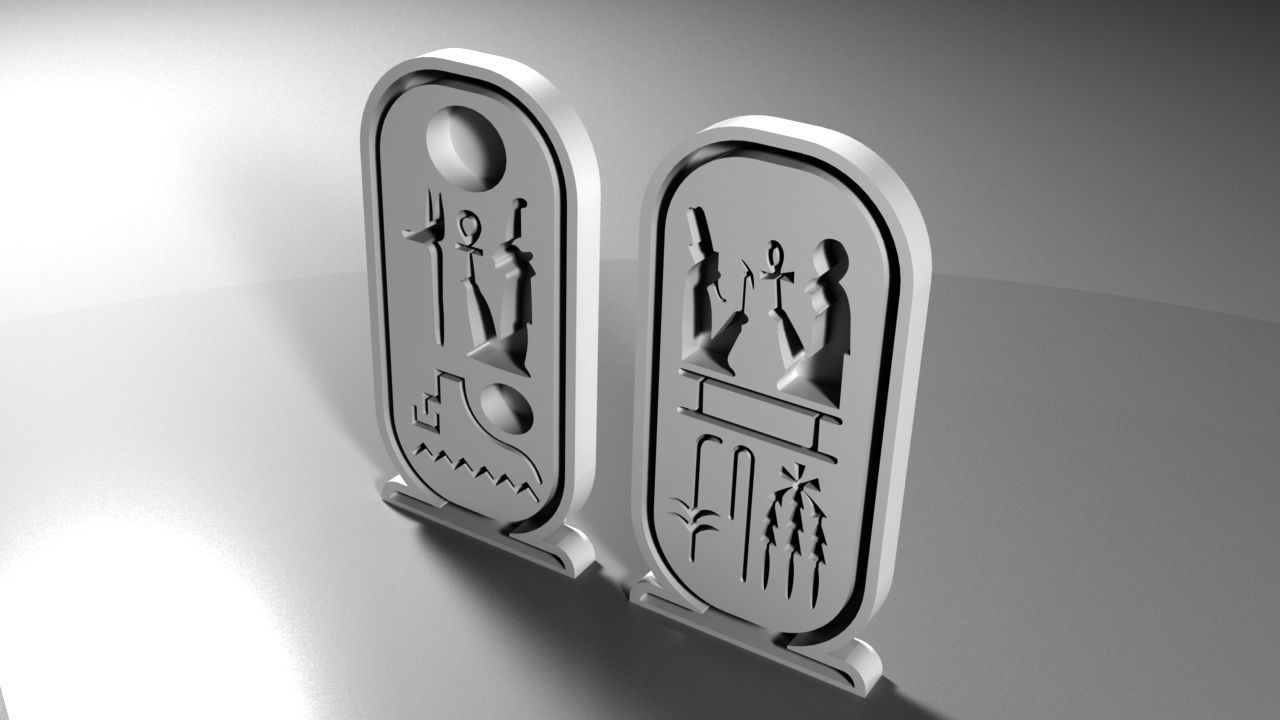 Ramses Cartouche Egyptian STL for 3D Printing and Jewelry Design 3D print model_2